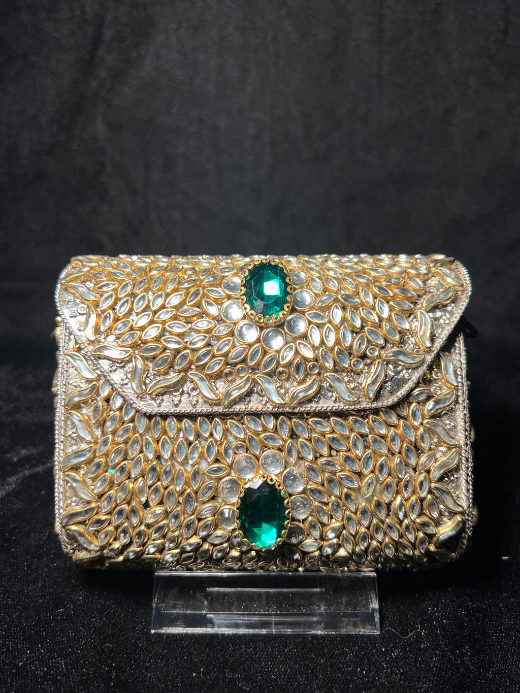 Small Rectangular Kundan Clutch | RKC-104
