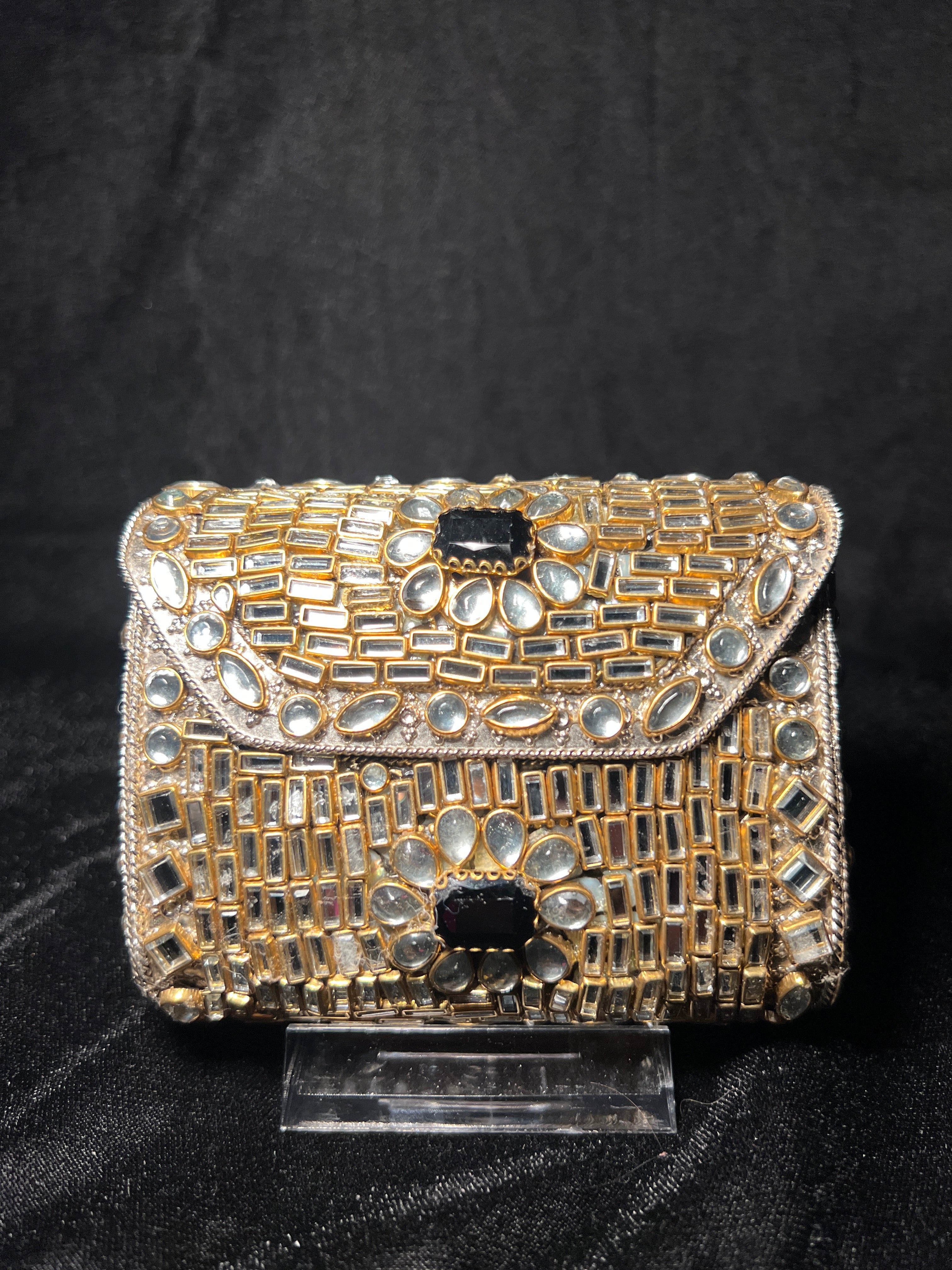 Small Rectangular Kundan Clutch | RKC-107