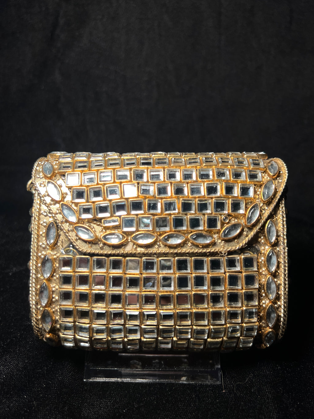 Small Rectangular Kundan Clutch | RKC-108