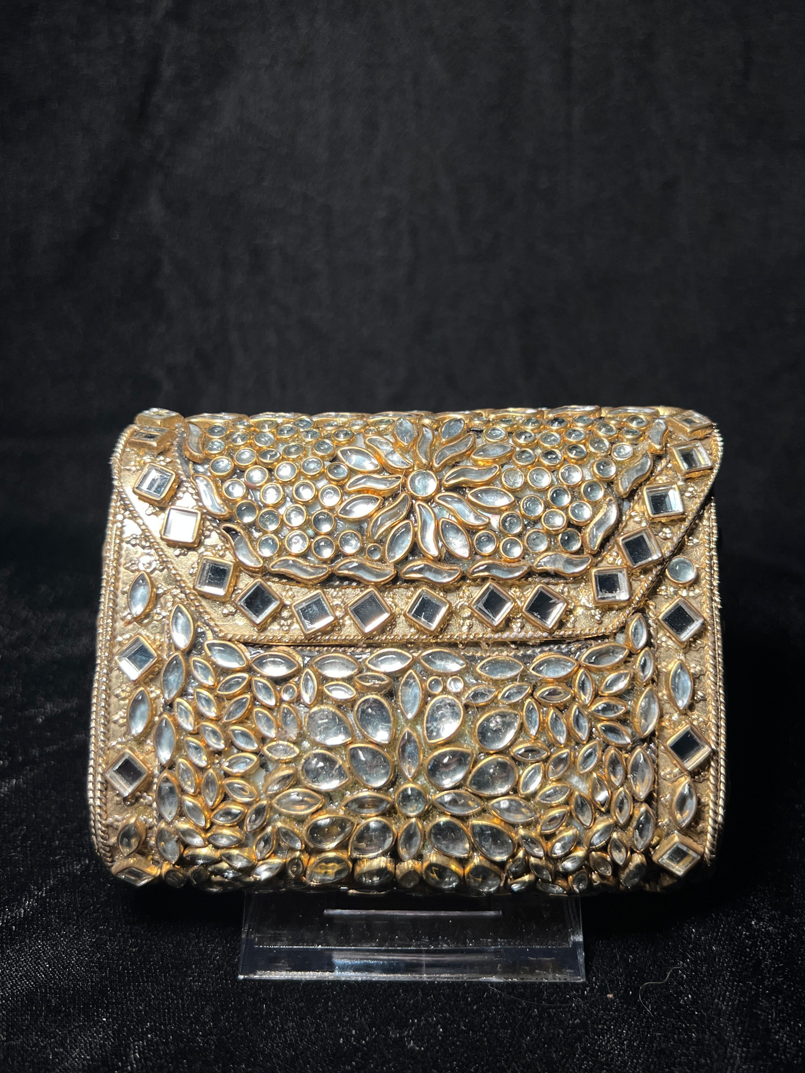 Small Rectangular Kundan Clutch | RKC-109