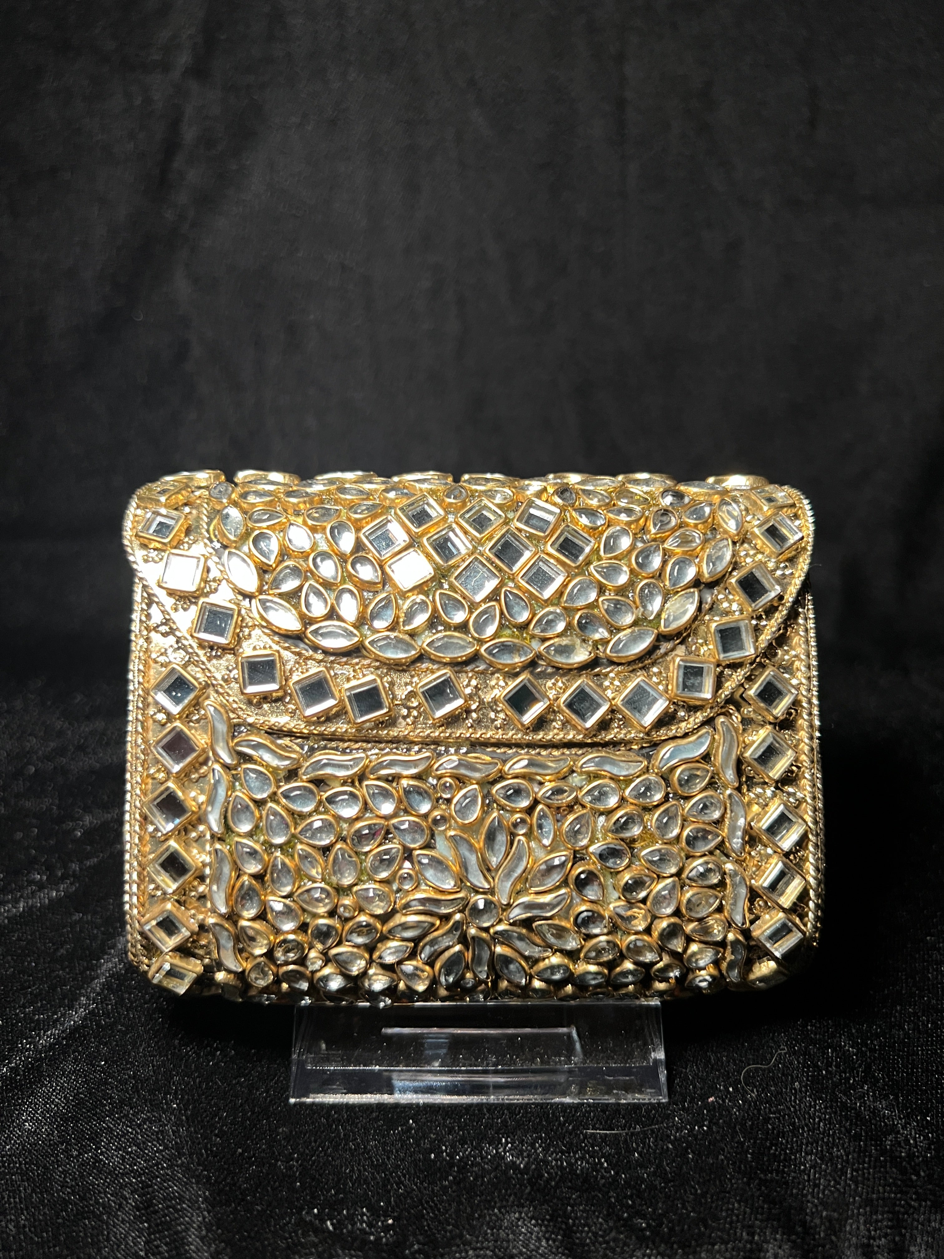 Small Rectangular Kundan Clutch | RKC-110