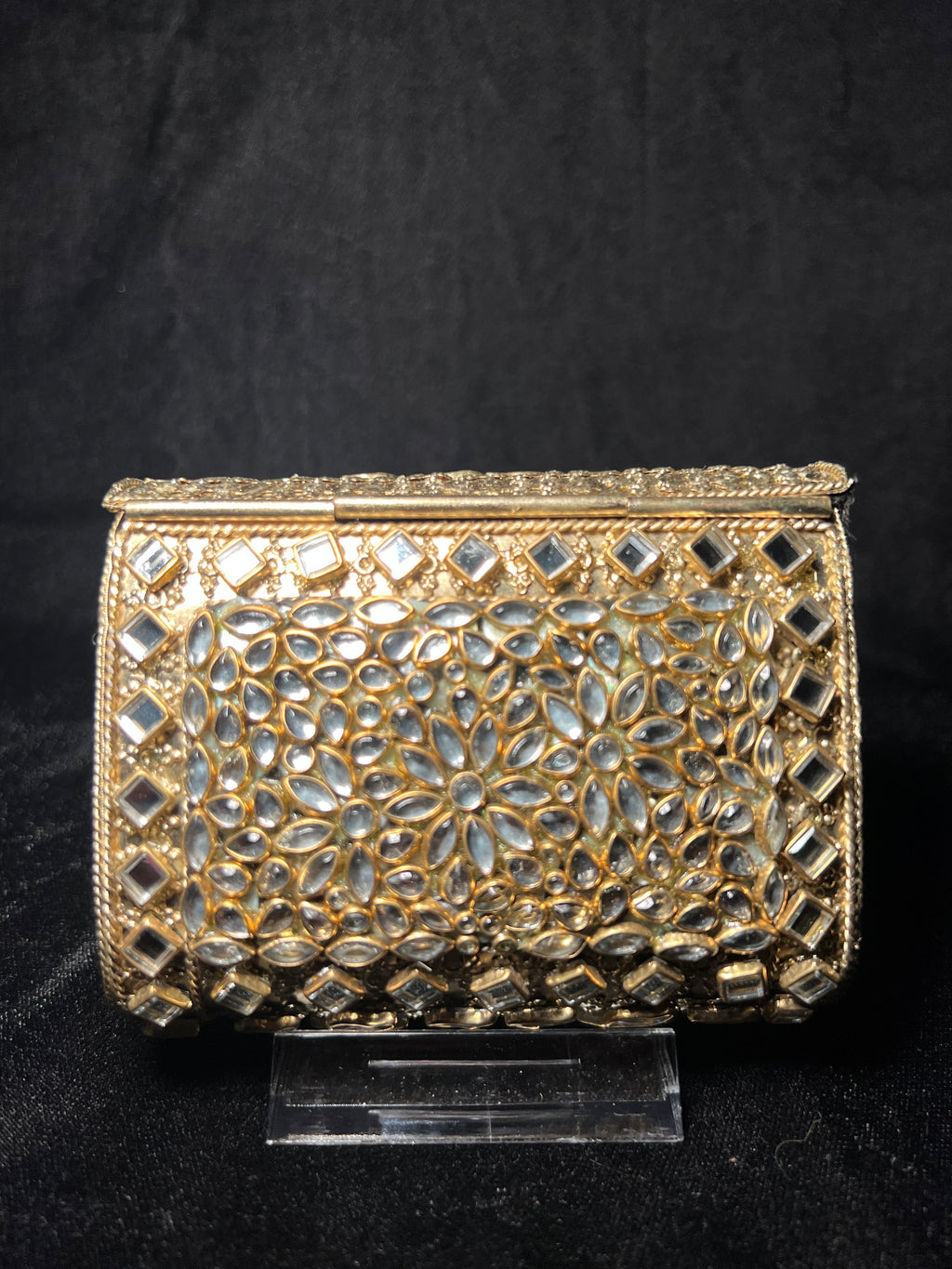 Small Rectangular Kundan Clutch | RKC-110