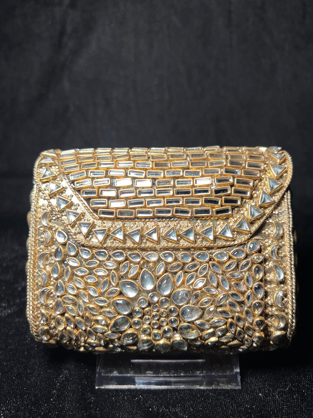 Small Rectangular Kundan Clutch | RKC-111