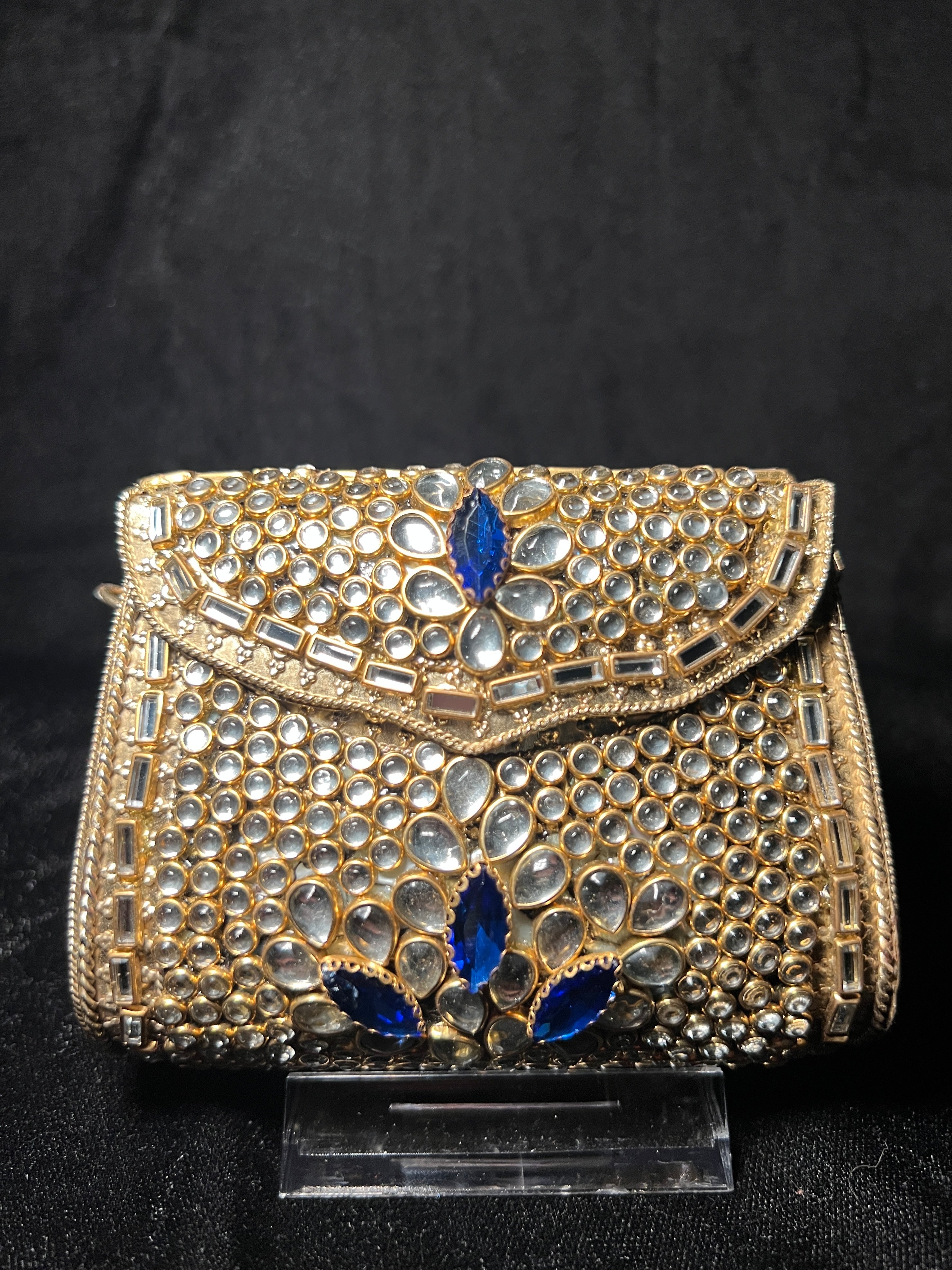 Small Trapezoid Kundan Clutch | RKC-112