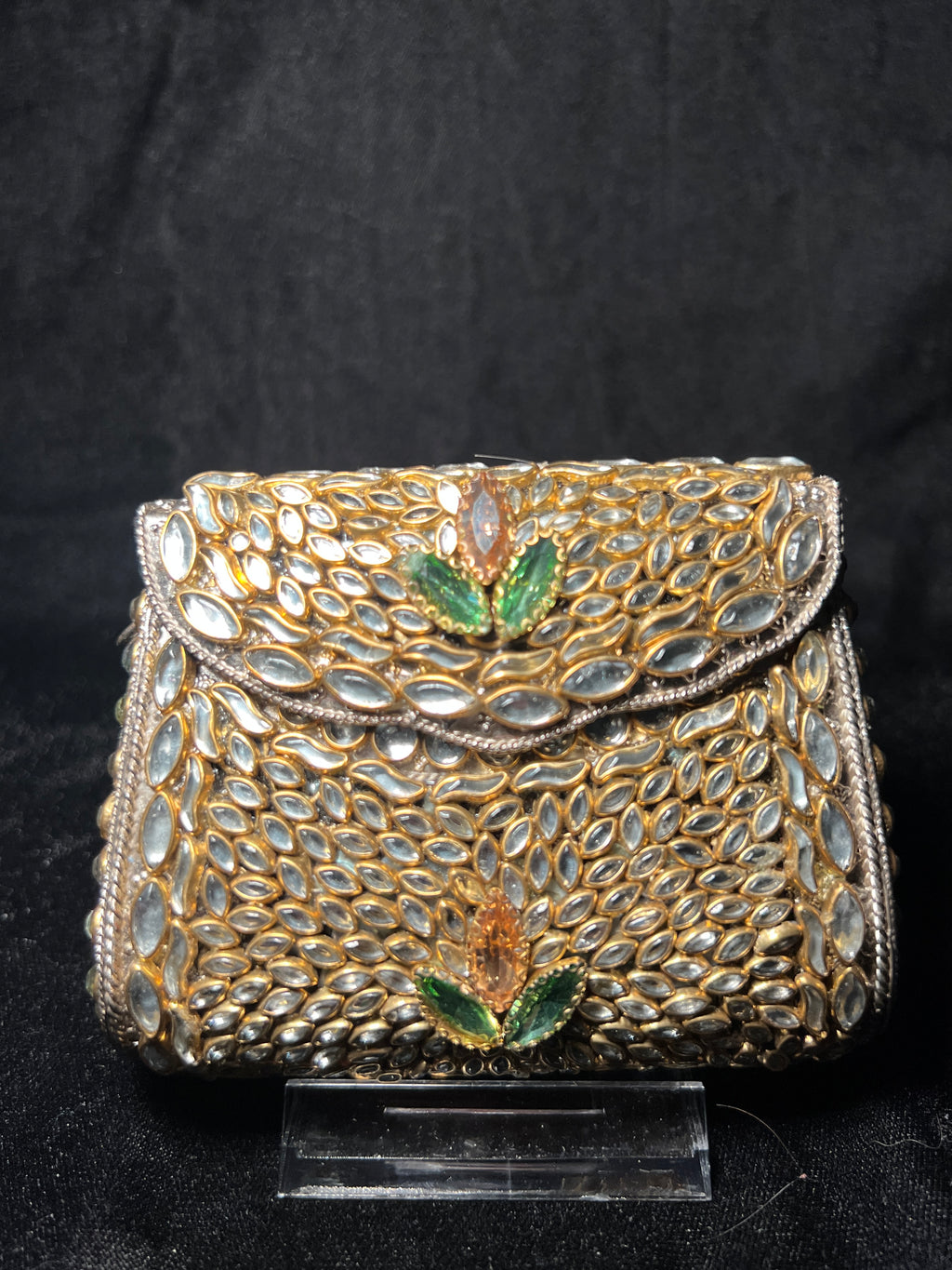 Small Trapezoid Kundan Clutch | RKC-117