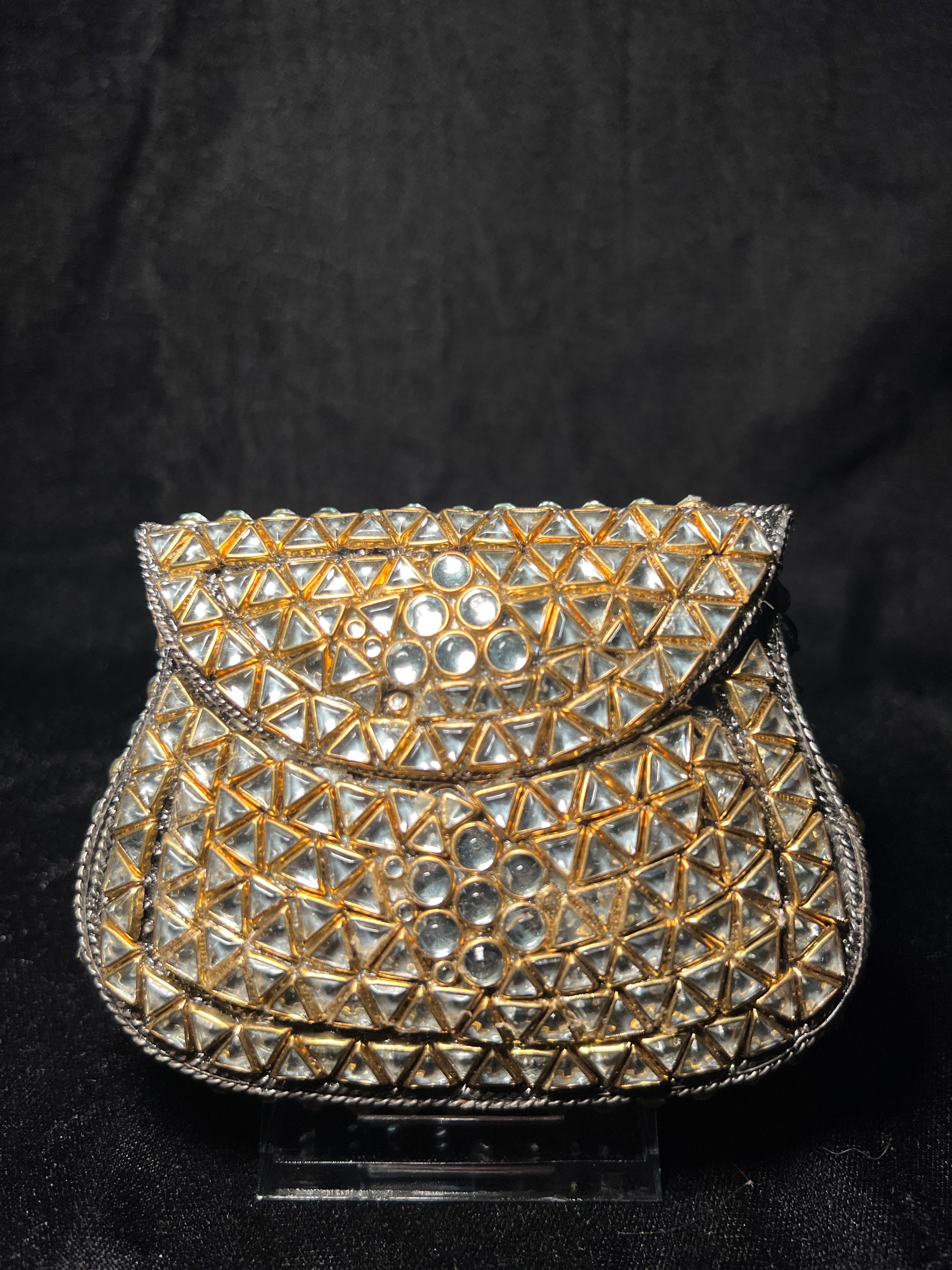 Small Trapezoid Kundan Clutch | RKC-118