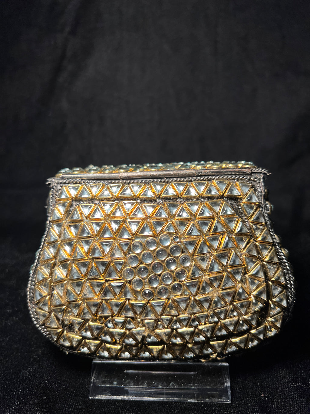 Small Trapezoid Kundan Clutch | RKC-118