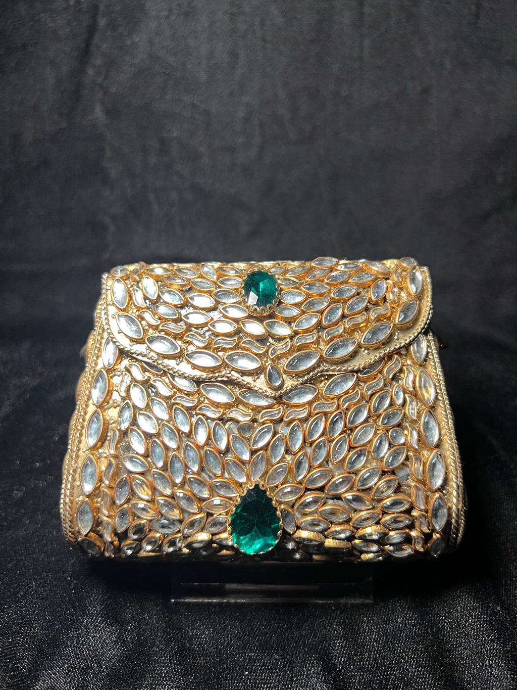 Small Trapezoid Kundan Clutch | RKC-119