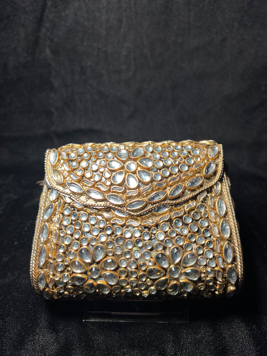 Small Trapezoid Kundan Clutch | RKC-120
