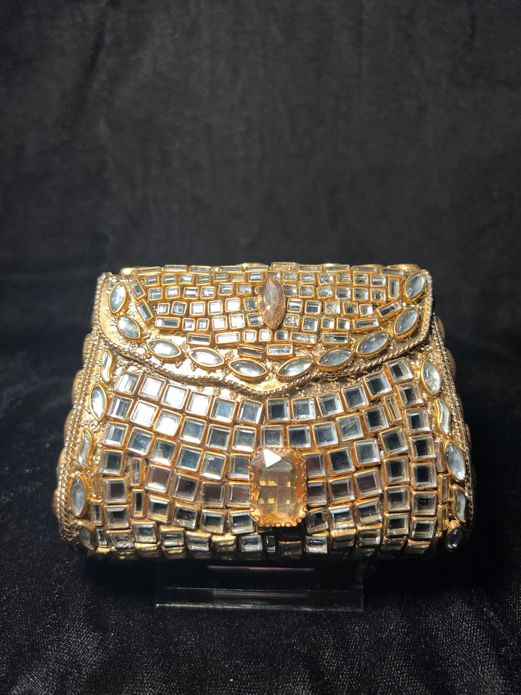 Small Trapezoid Kundan Clutch | RKC-121