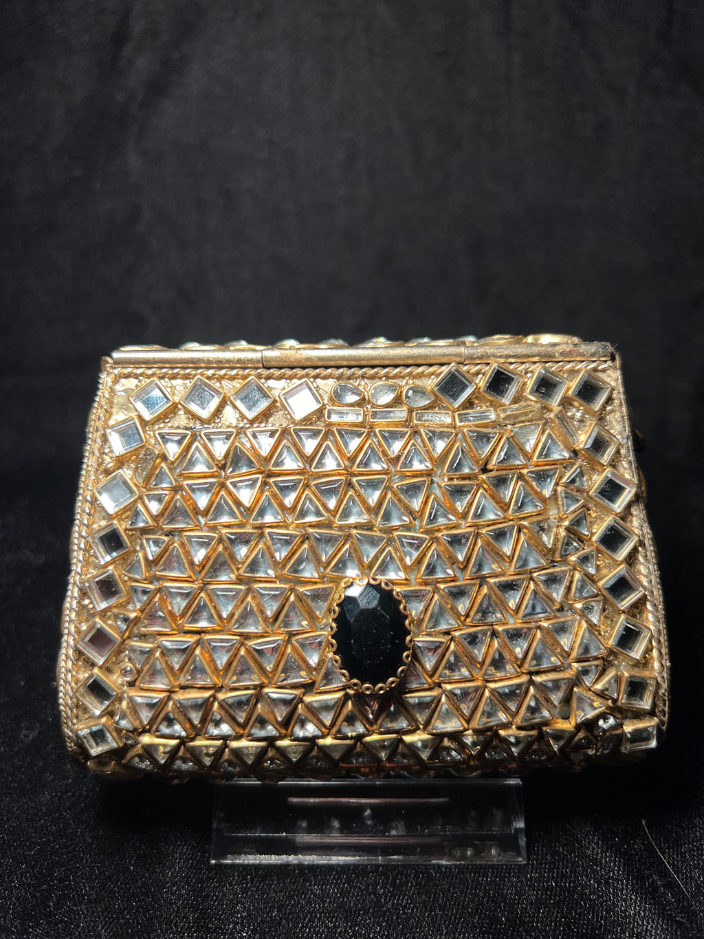 Small Trapezoid Kundan Clutch | RKC-122