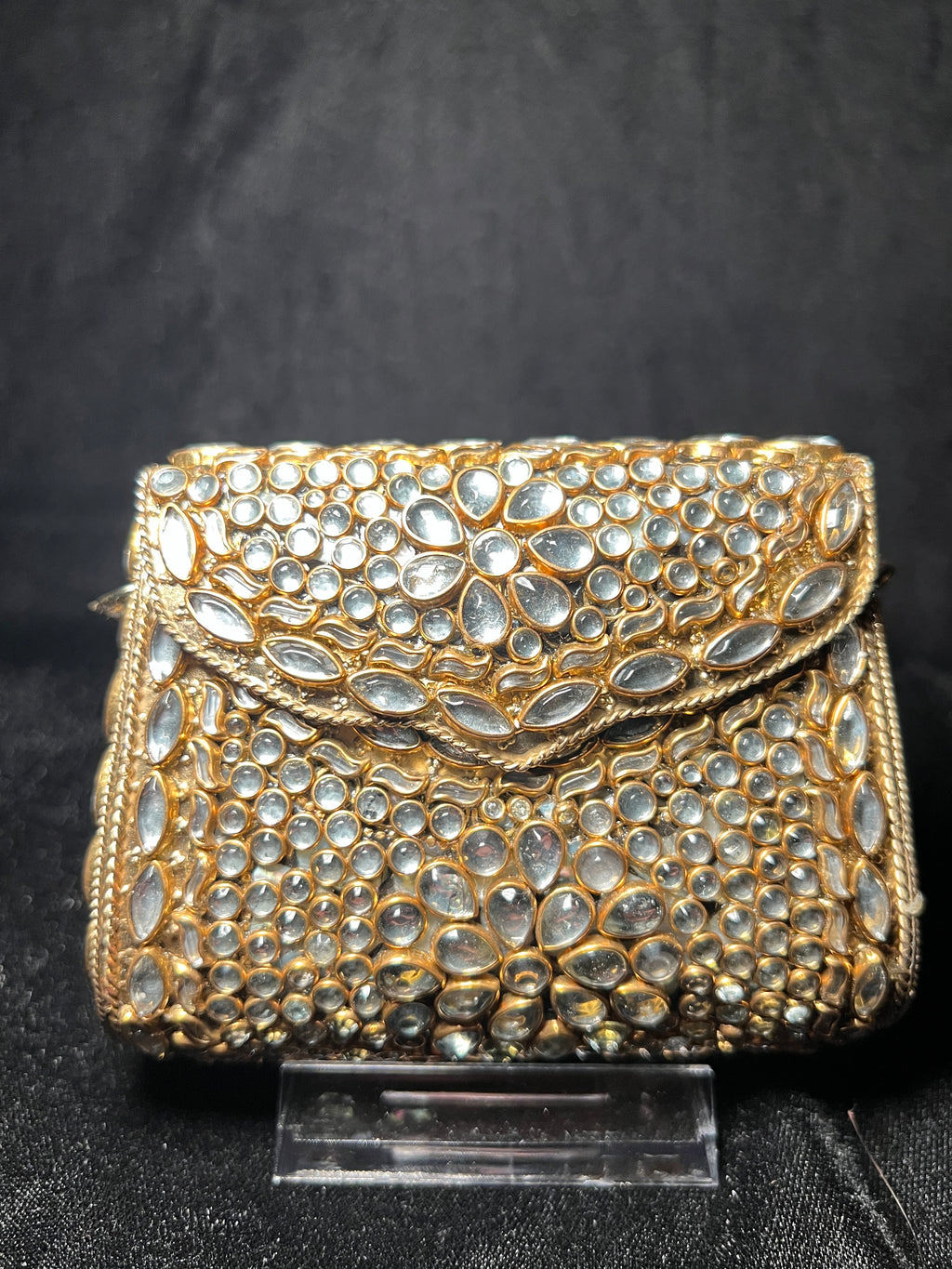 Small Trapezoid Kundan Clutch | RKC-123
