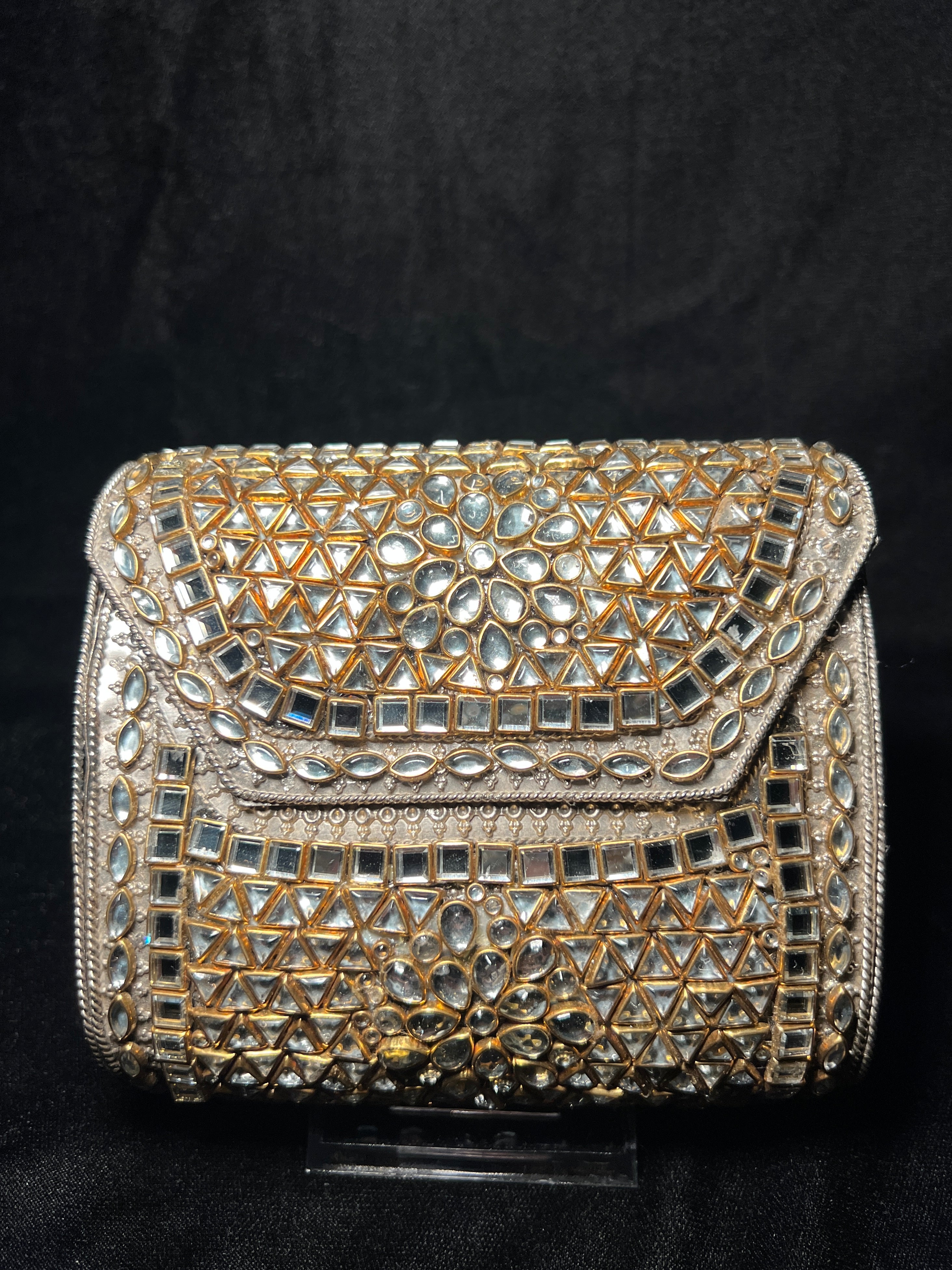 Large Rectangular Kundan Clutch | RKC-126