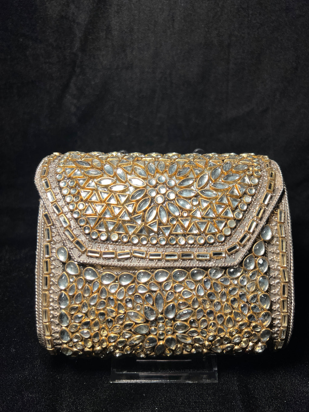 Large Rectangular Kundan Clutch | RKC-129