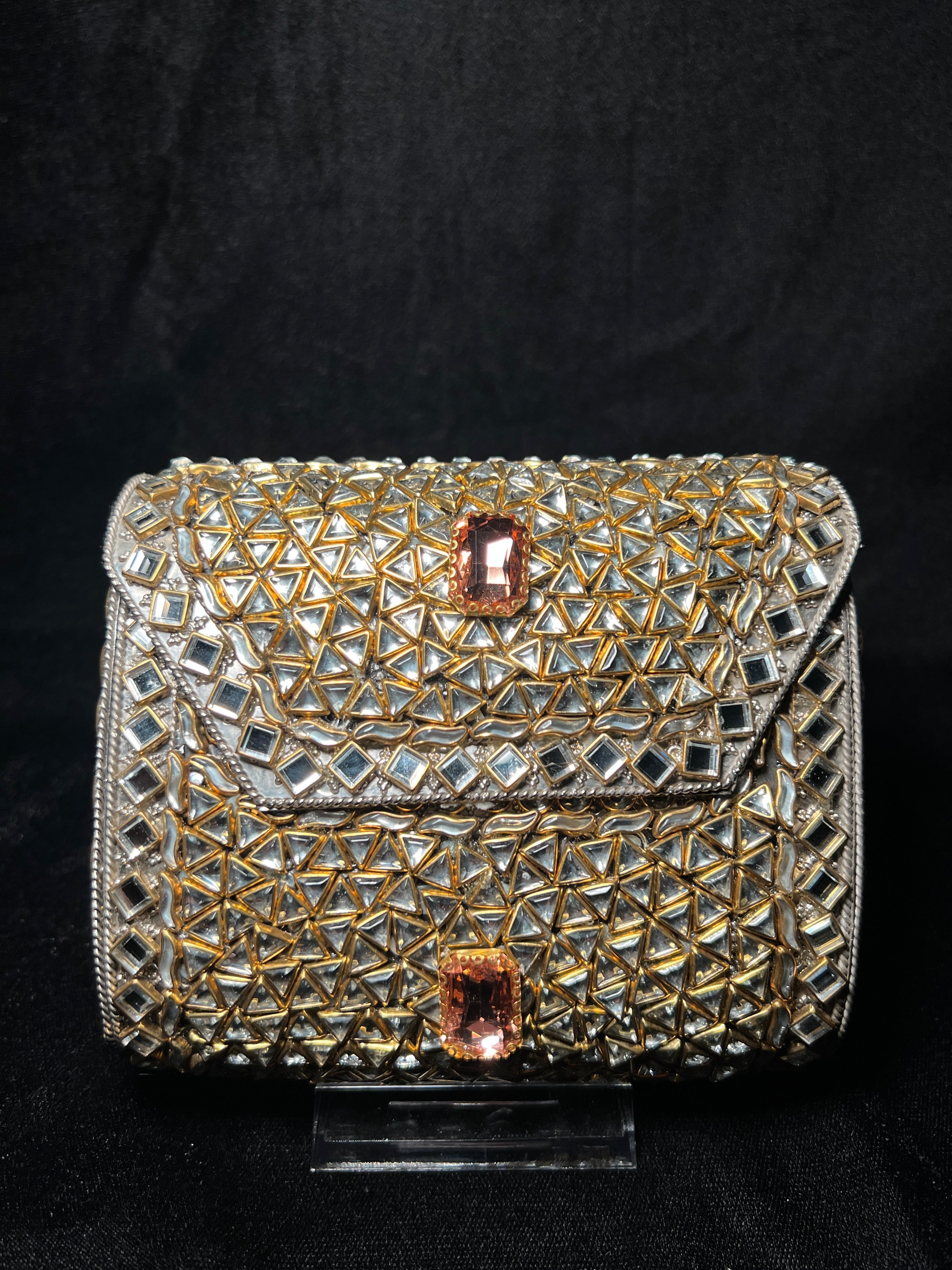Large Rectangular Kundan Clutch | RKC-131