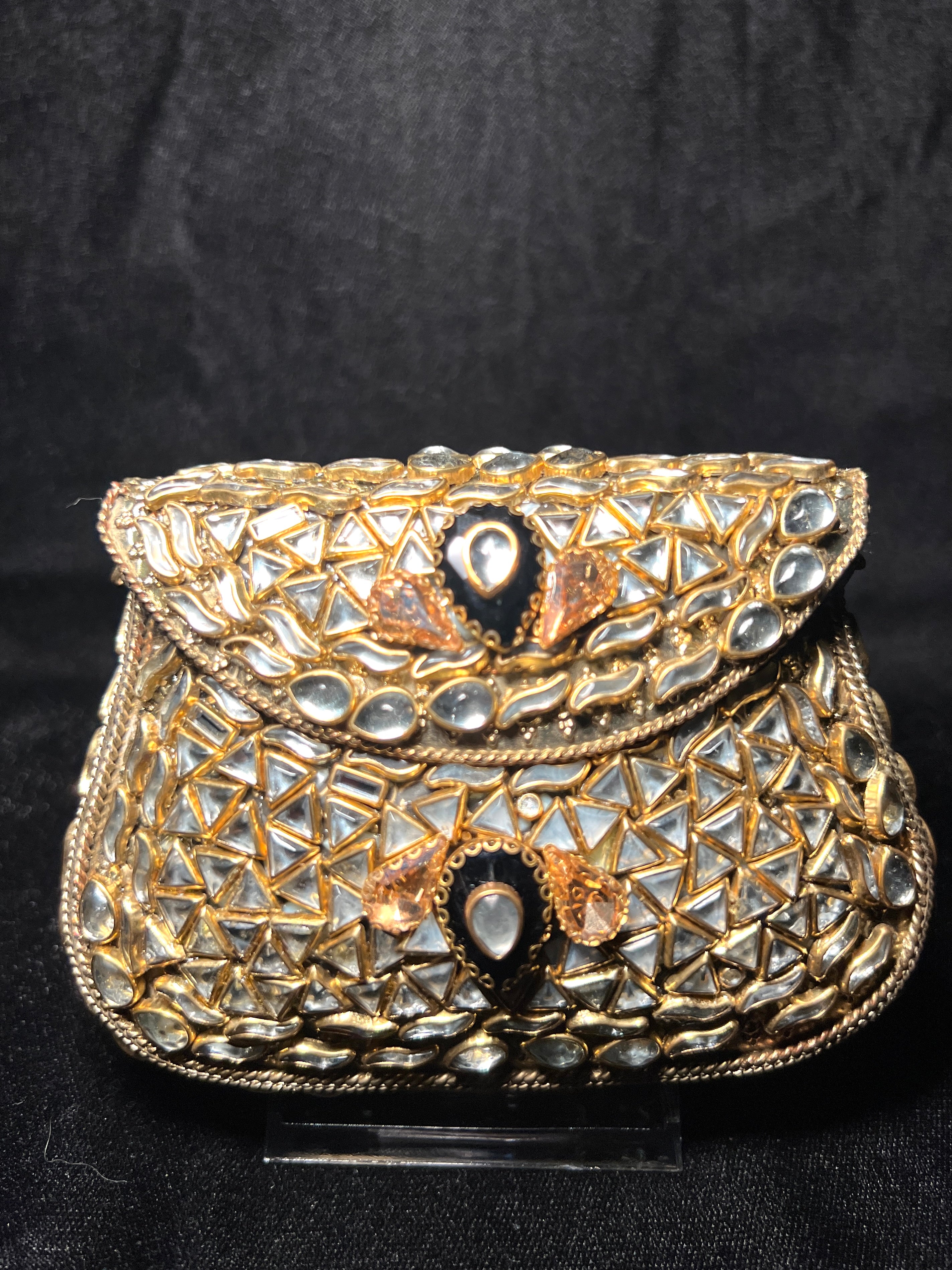 Medium Trapezoid Kundan Clutch | RKC-134
