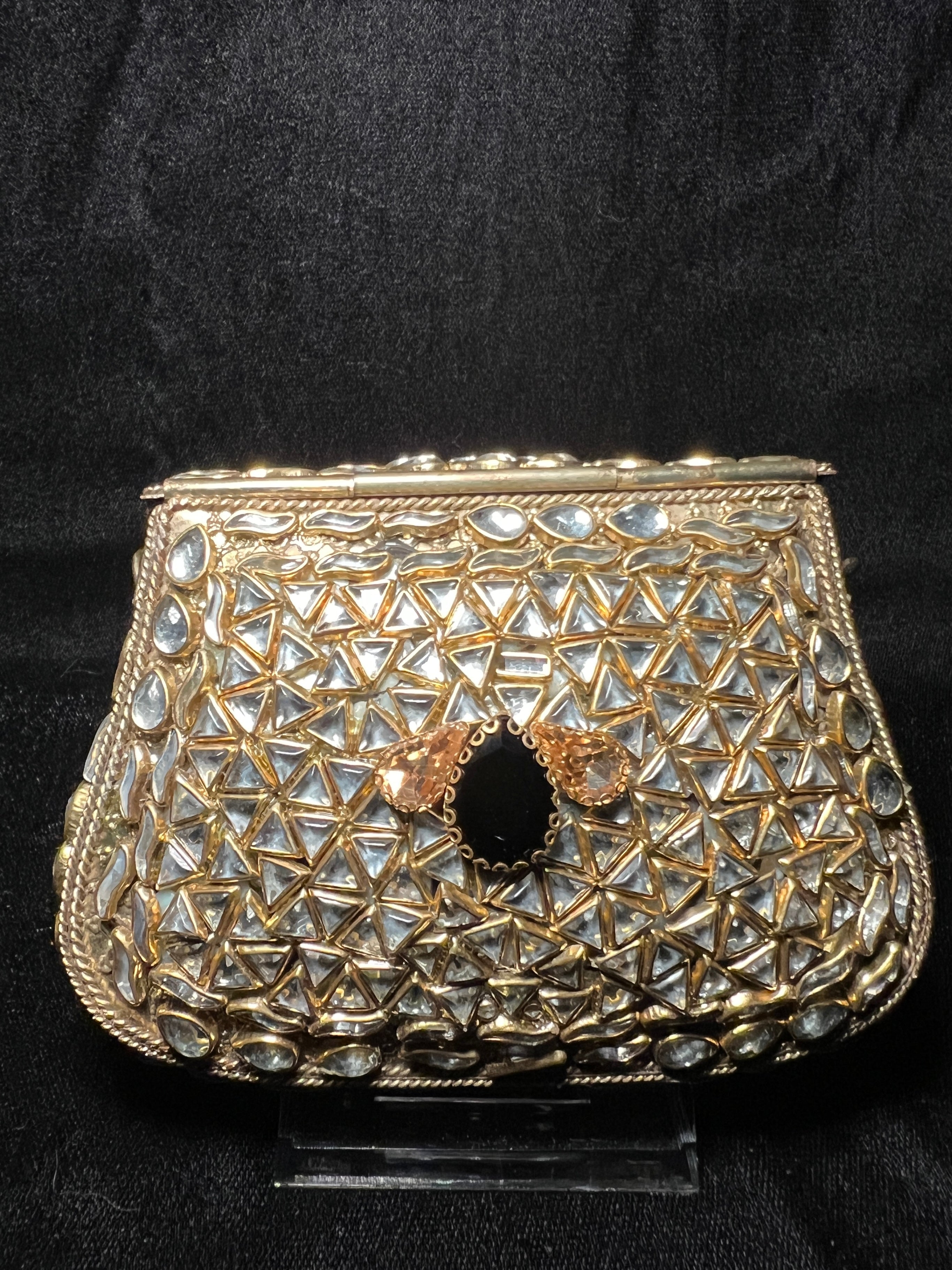 Medium Trapezoid Kundan Clutch | RKC-134