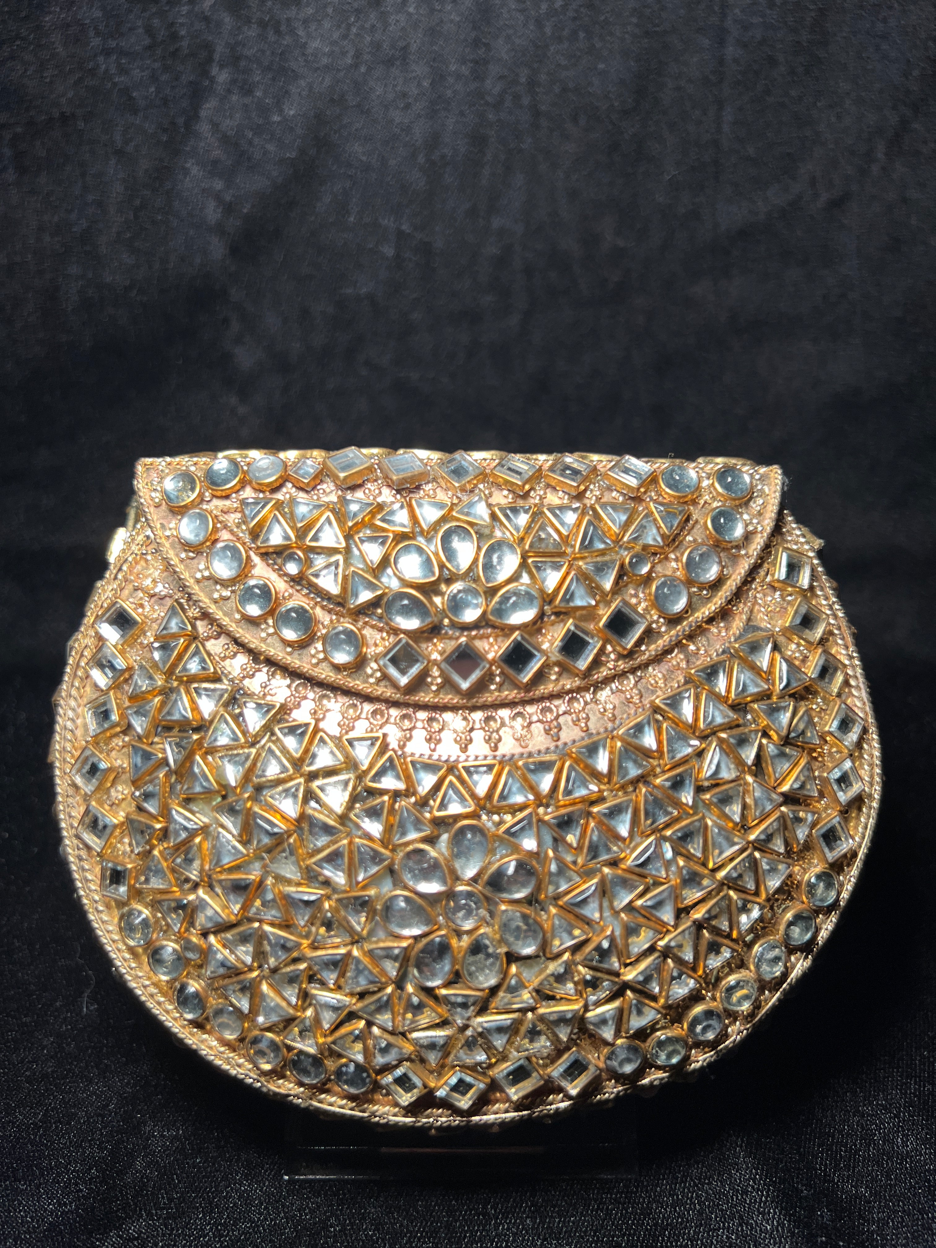 Medium U Kundan Clutch | RKC-144