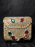 Medium Rectangular Kundan Clutch | RKC-147