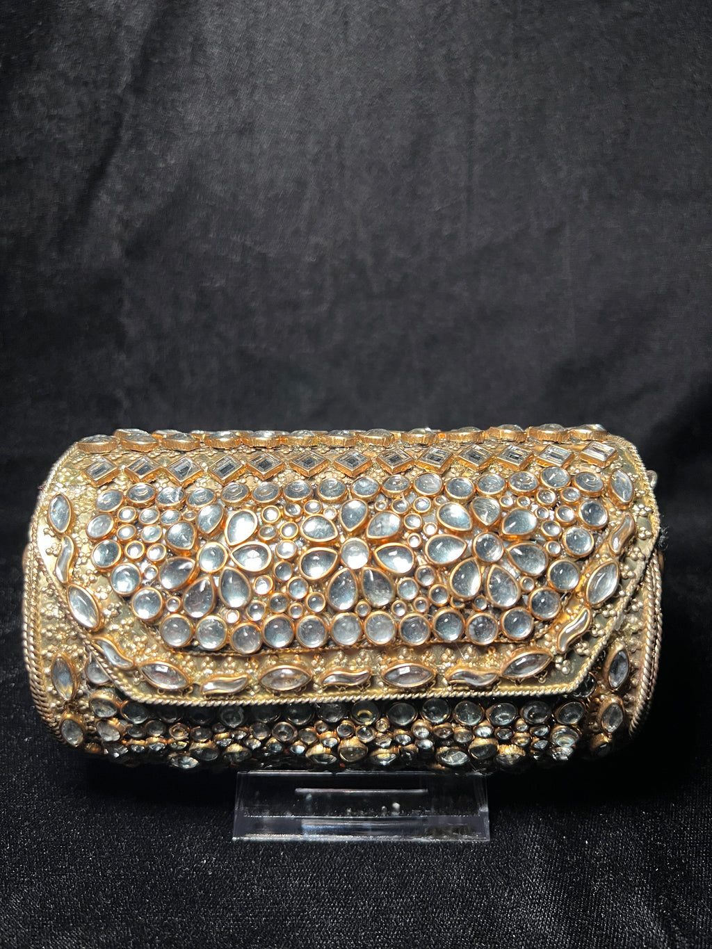 Medium Cylinder Kundan Clutch | RKC-149