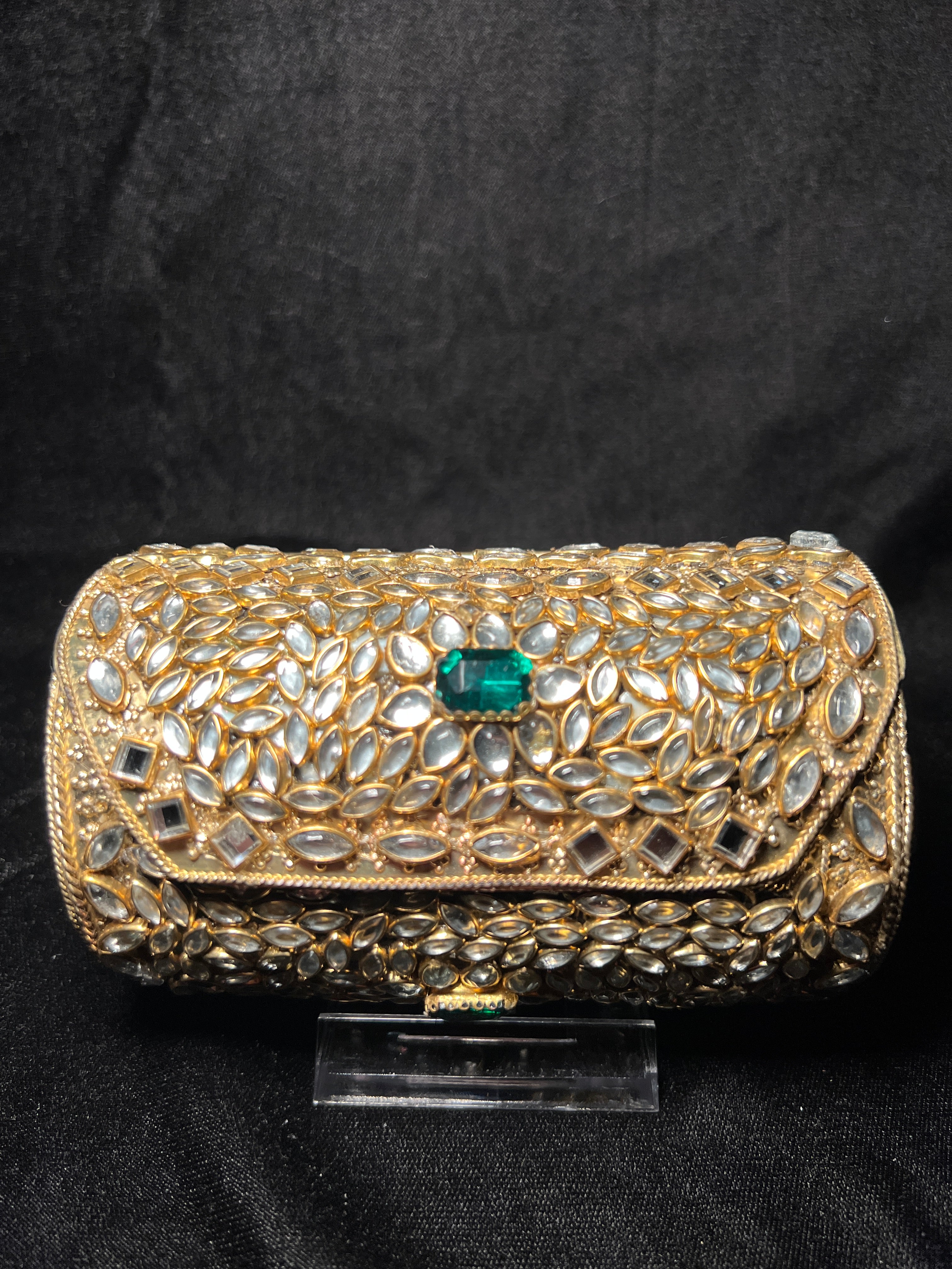 Medium Cylinder Kundan Clutch | RKC-151