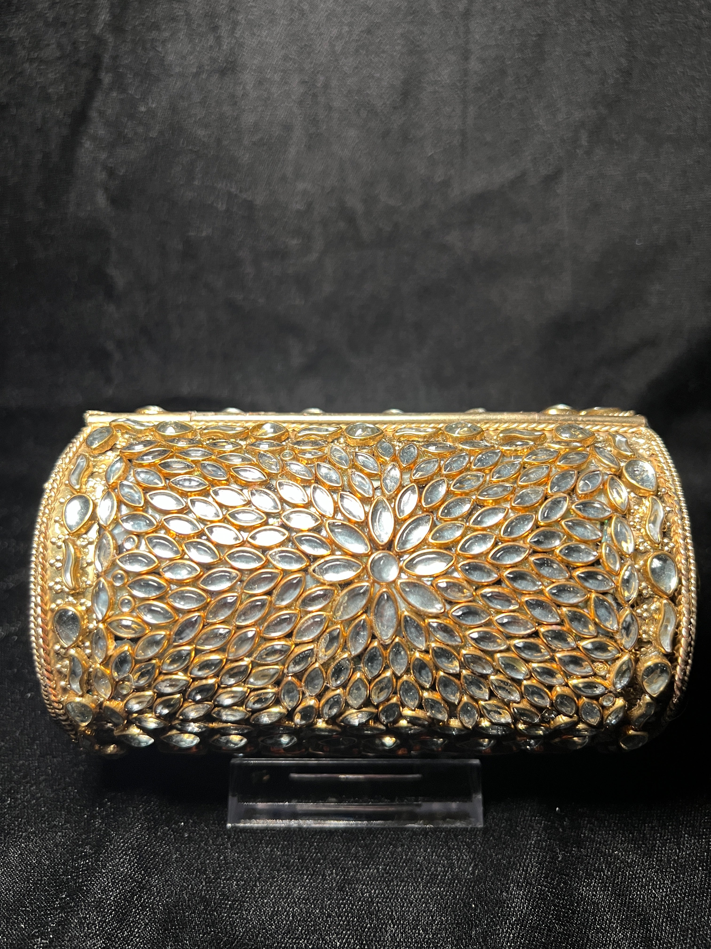 Medium Cylinder Kundan Clutch | RKC-152