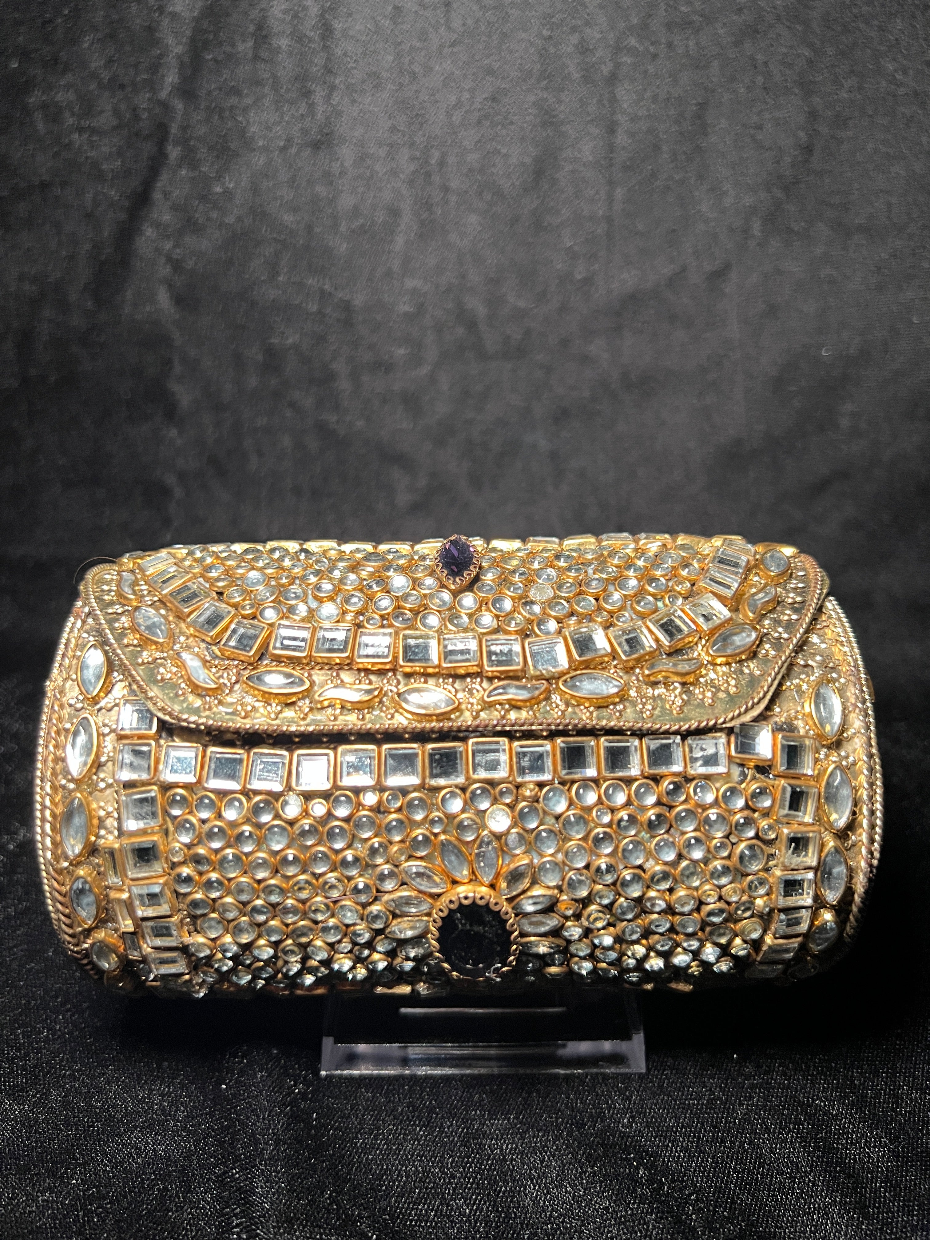 Medium Cylinder Kundan Clutch | RKC-153