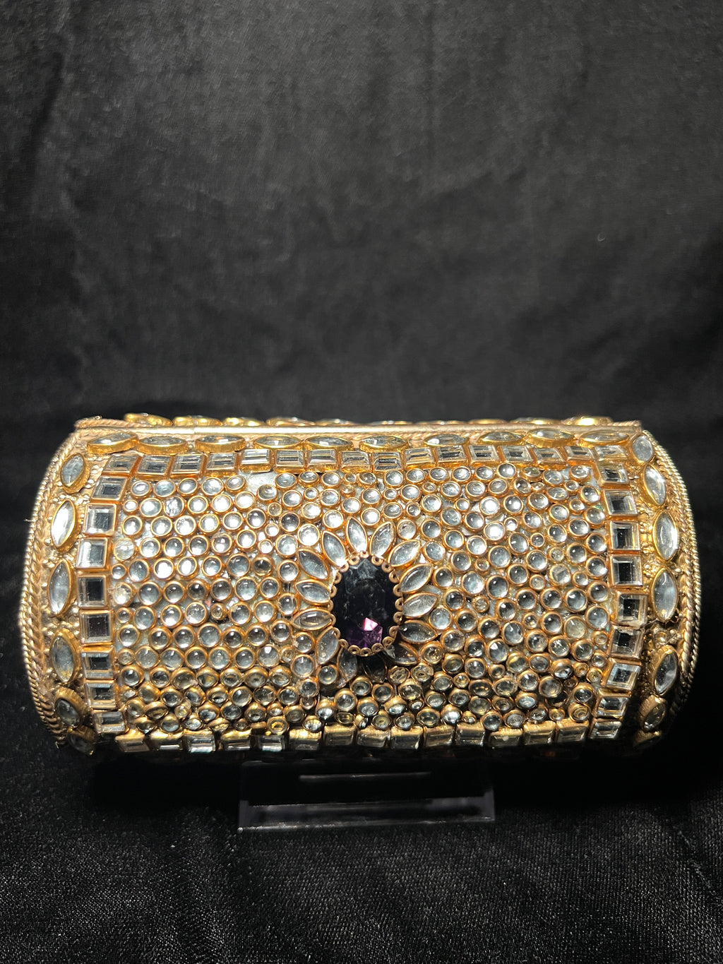Medium Cylinder Kundan Clutch | RKC-153