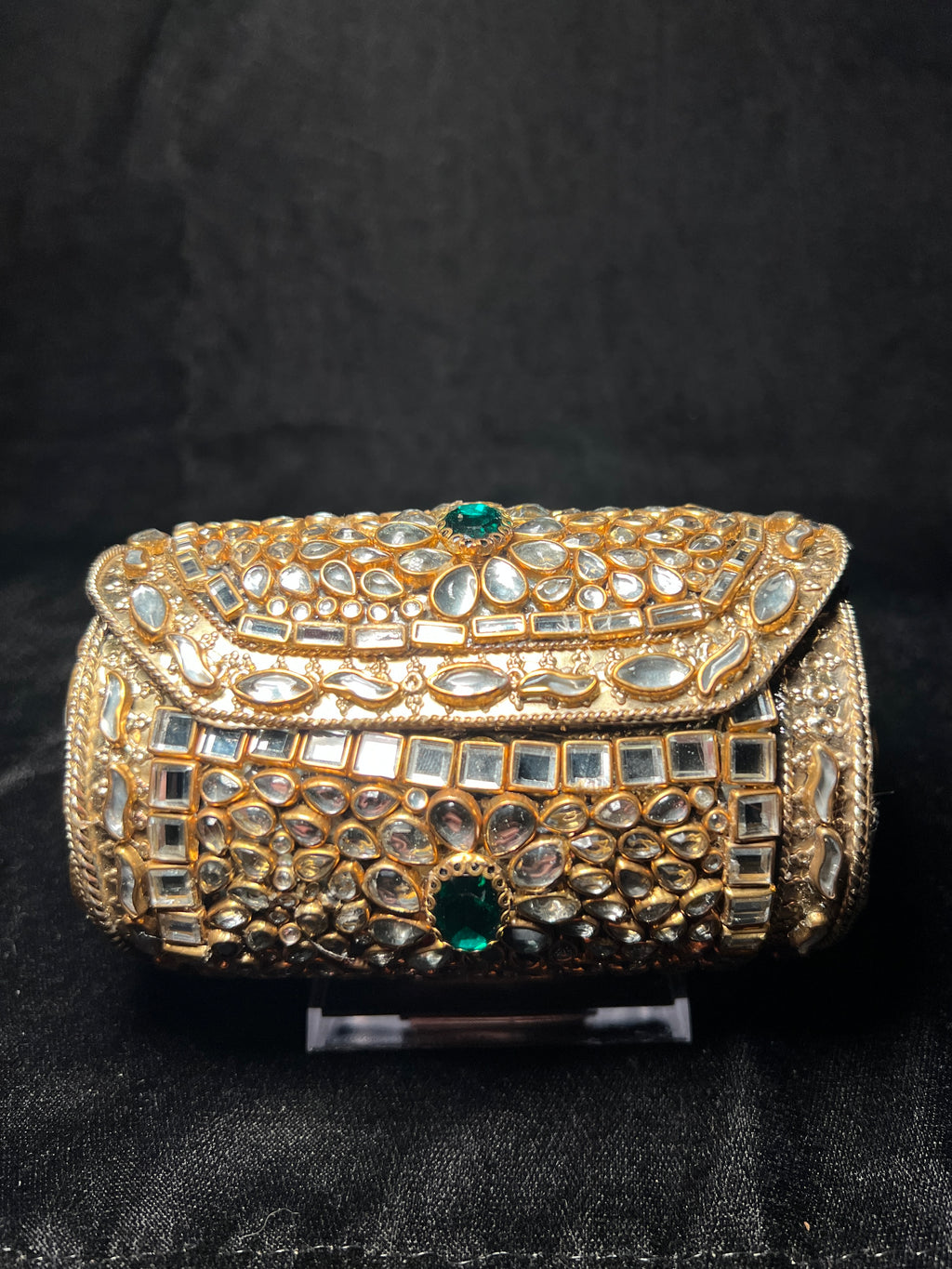Small Cylinder Kundan Clutch | RKC-155