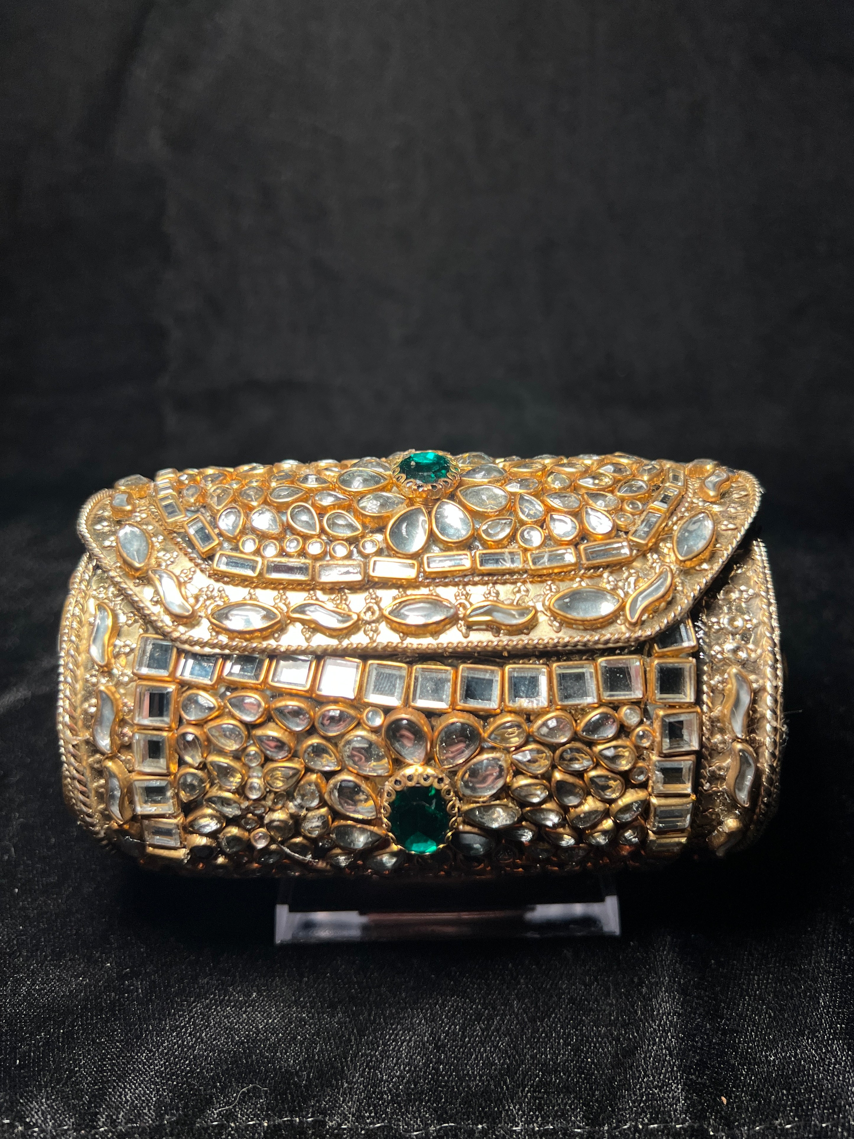 Small Cylinder Kundan Clutch | RKC-155