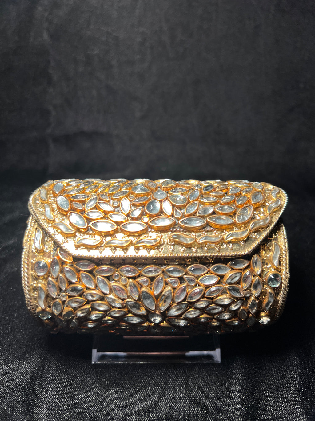 Small Cylinder Kundan Clutch | RKC-156