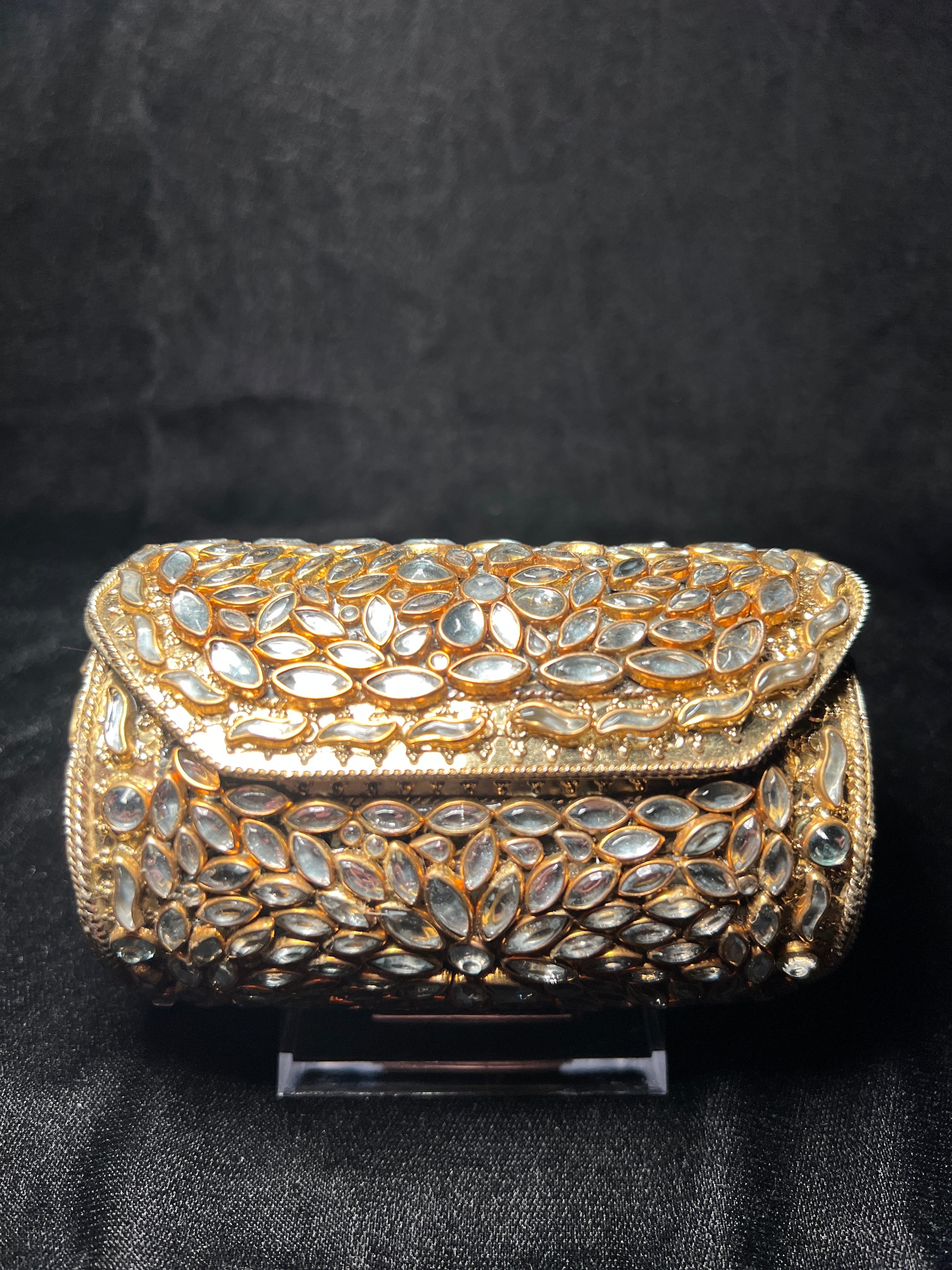 Small Cylinder Kundan Clutch | RKC-156