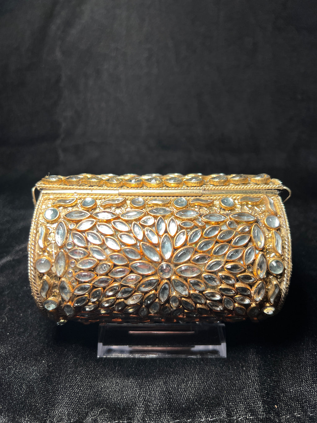 Small Cylinder Kundan Clutch | RKC-156