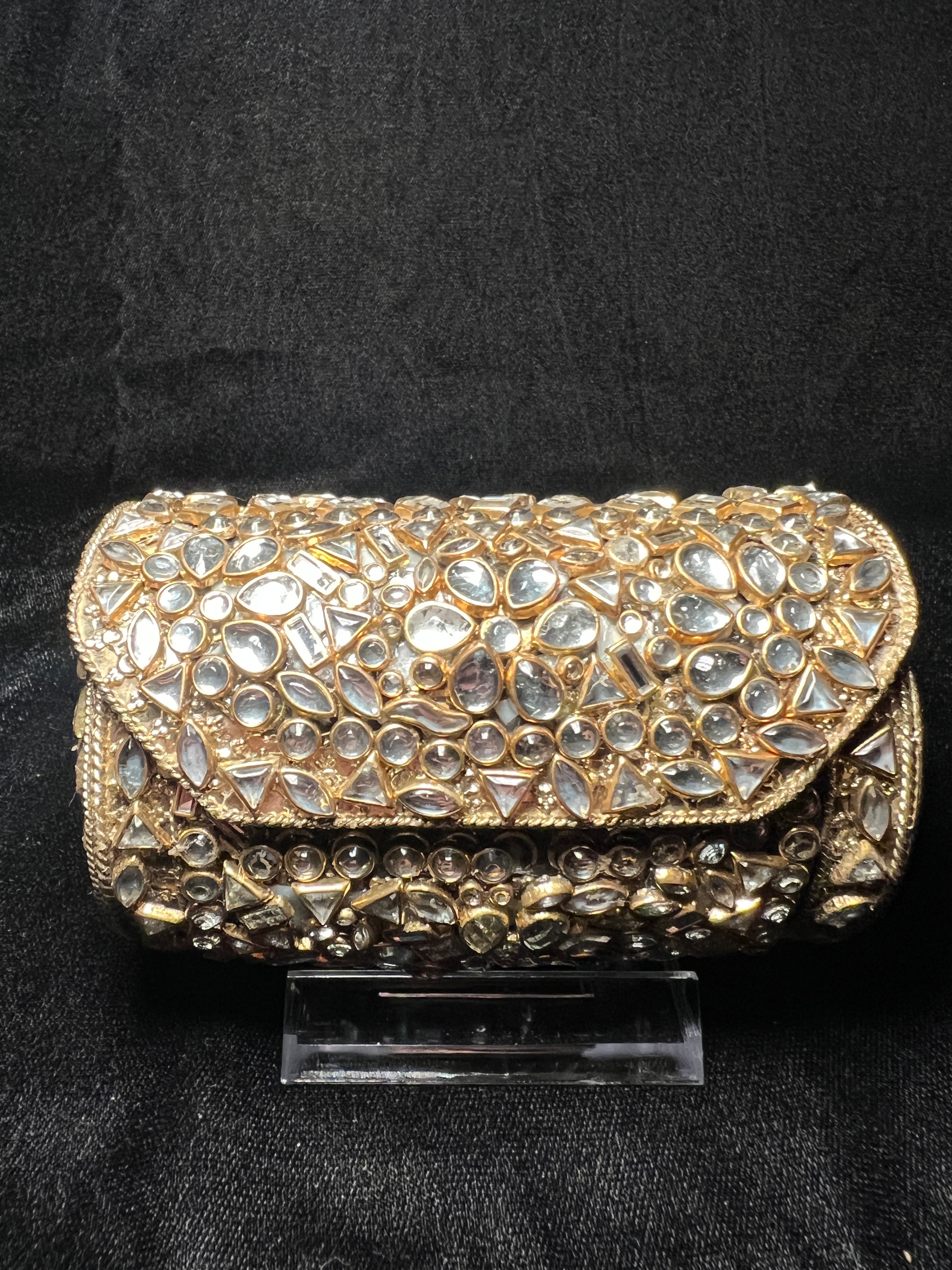 Small Cylinder Kundan Clutch | RKC-157