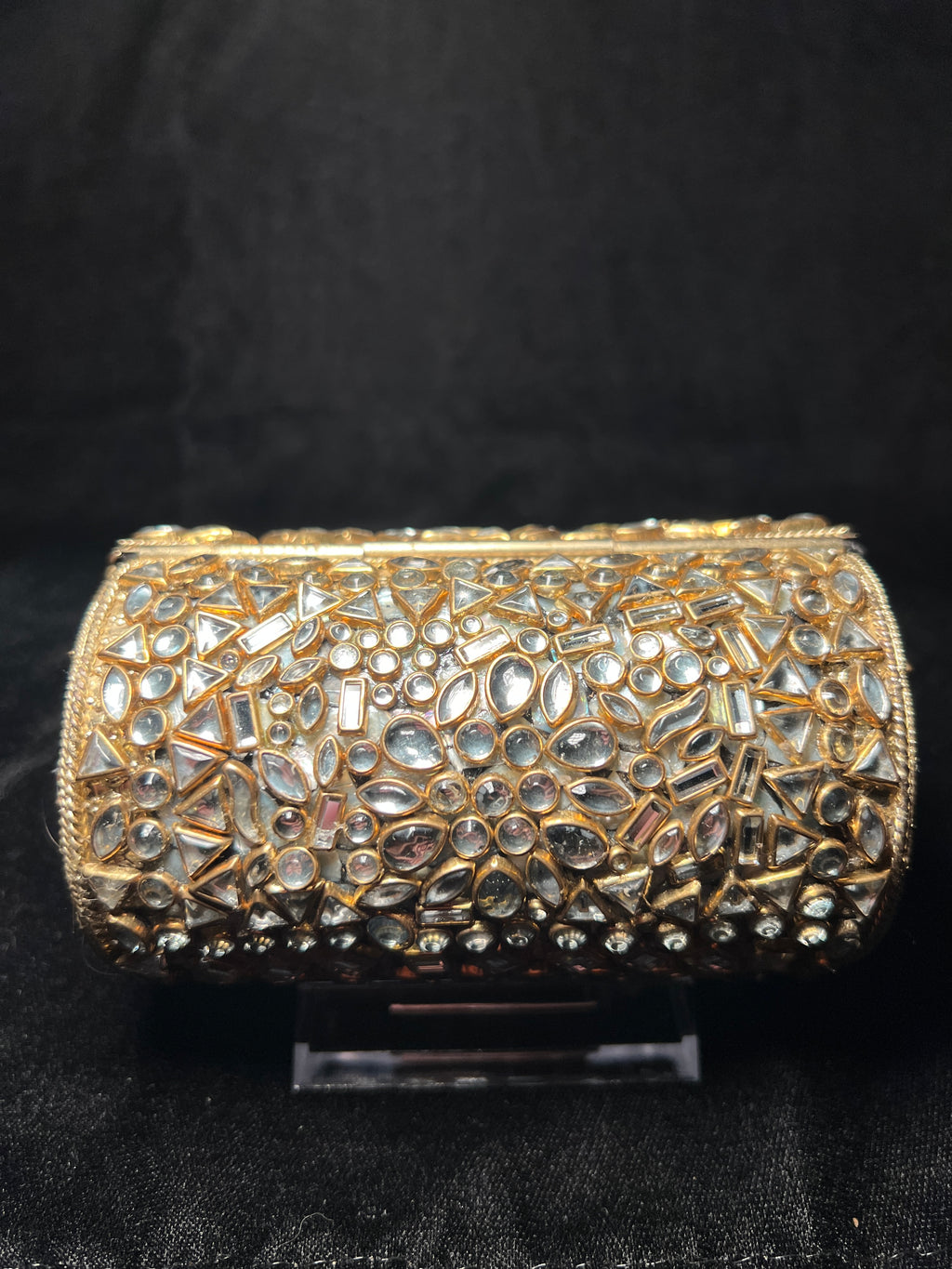 Small Cylinder Kundan Clutch | RKC-157