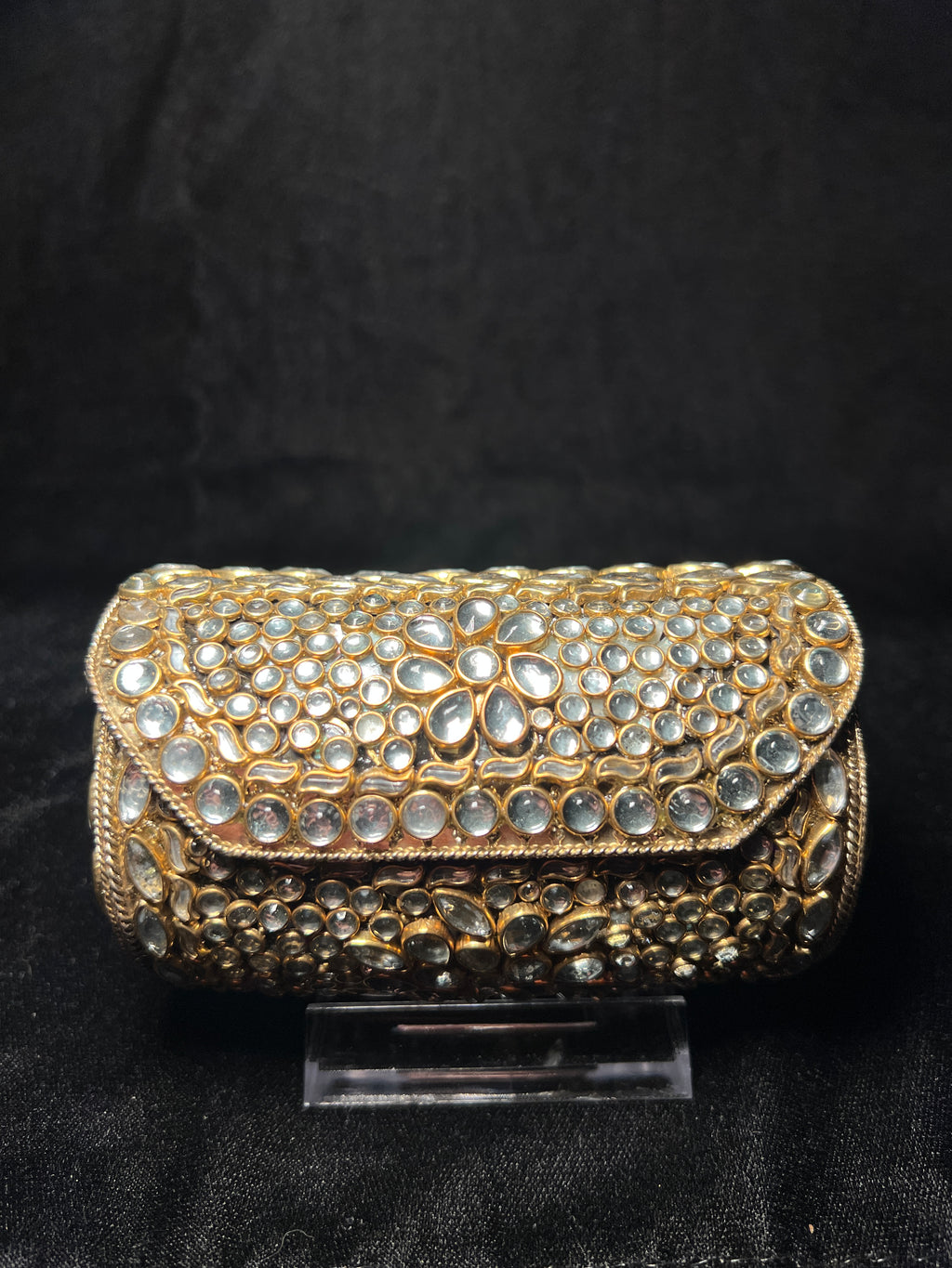 Small Cylinder Kundan Clutch | RKC-158