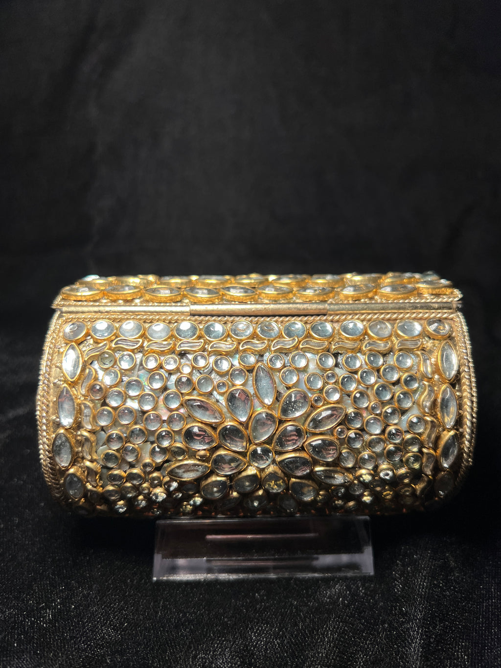 Small Cylinder Kundan Clutch | RKC-158