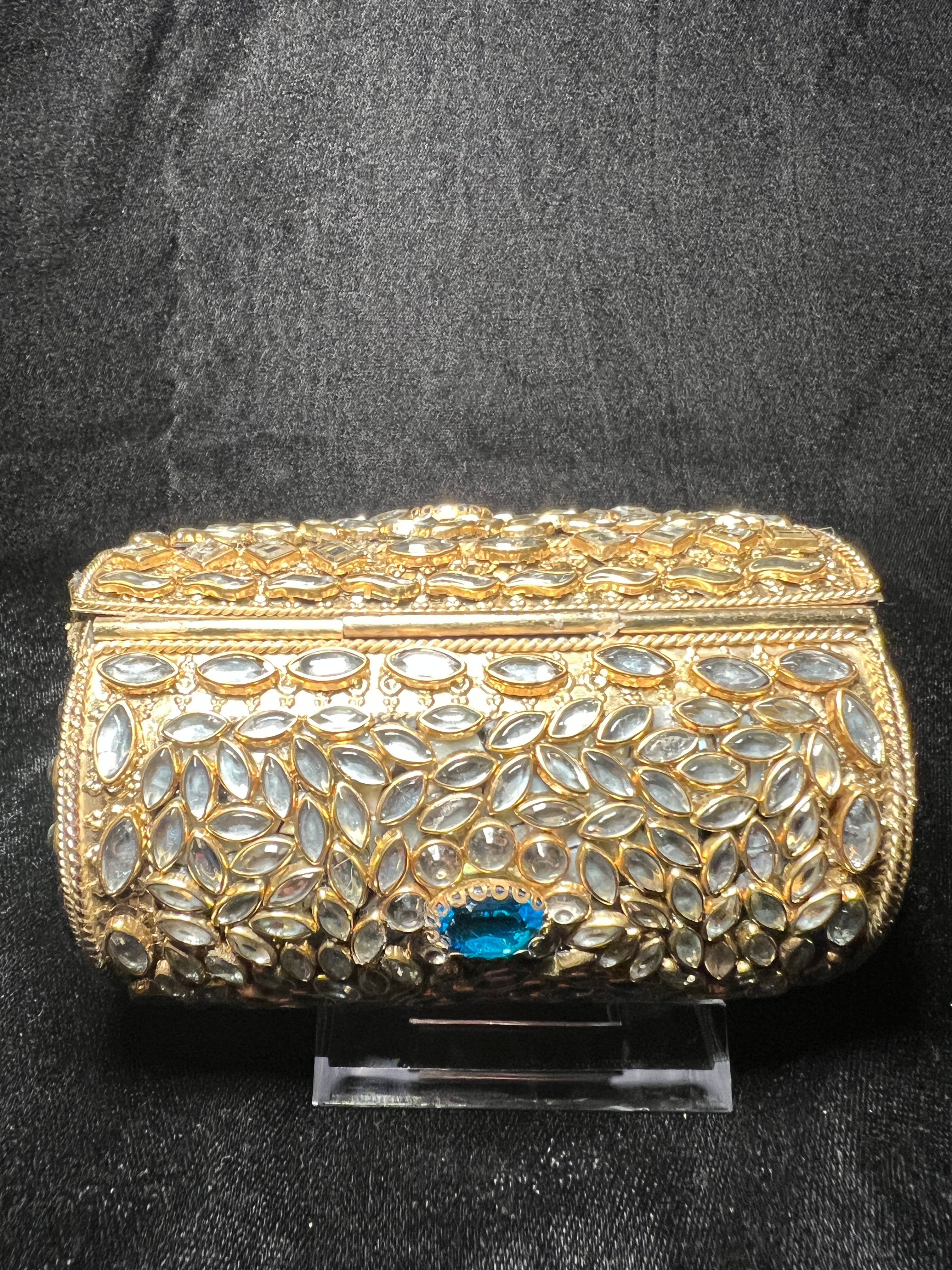 Small Cylinder Kundan Clutch | RKC-160