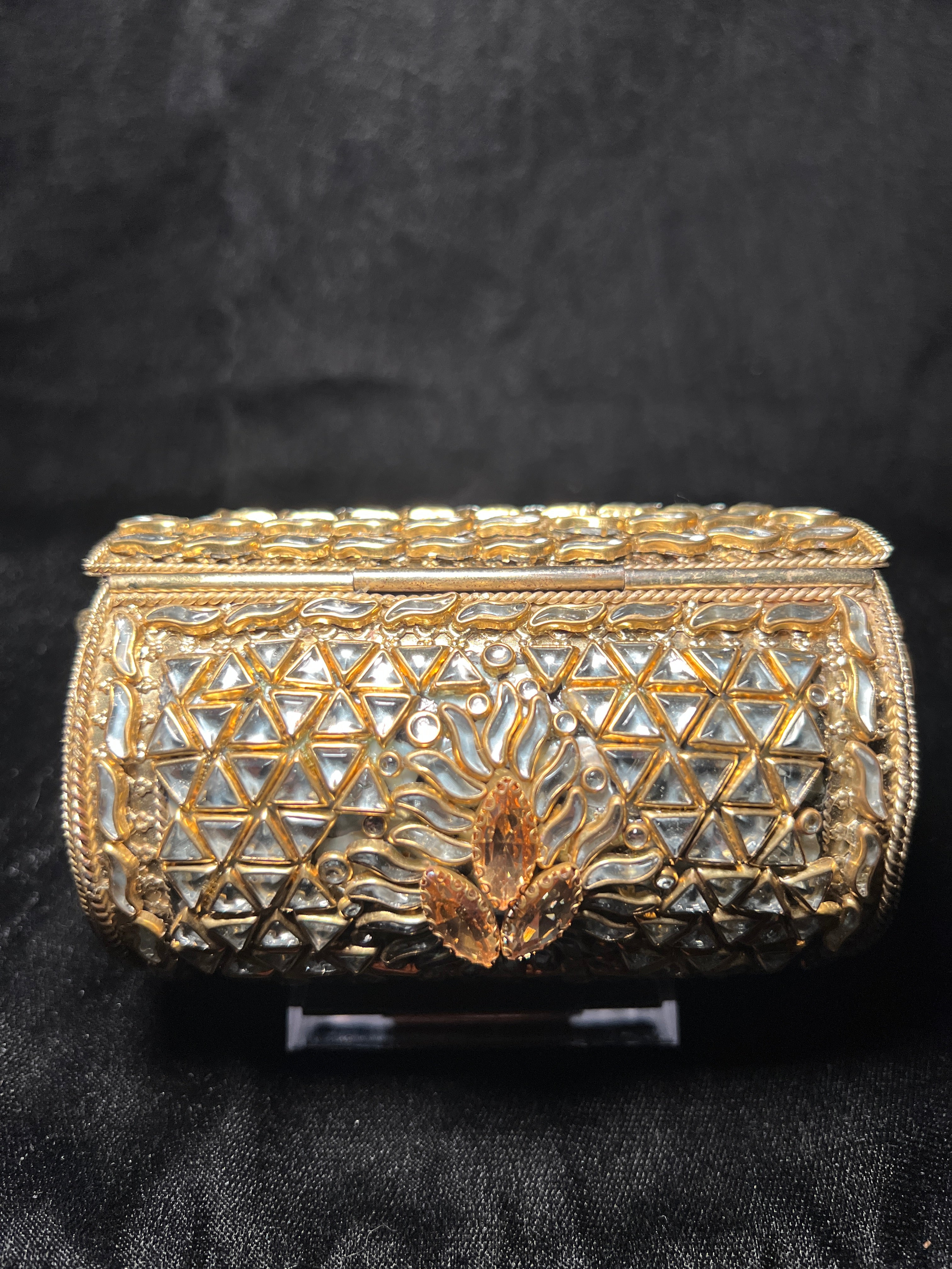 Small Cylinder Kundan Clutch | RKC-161