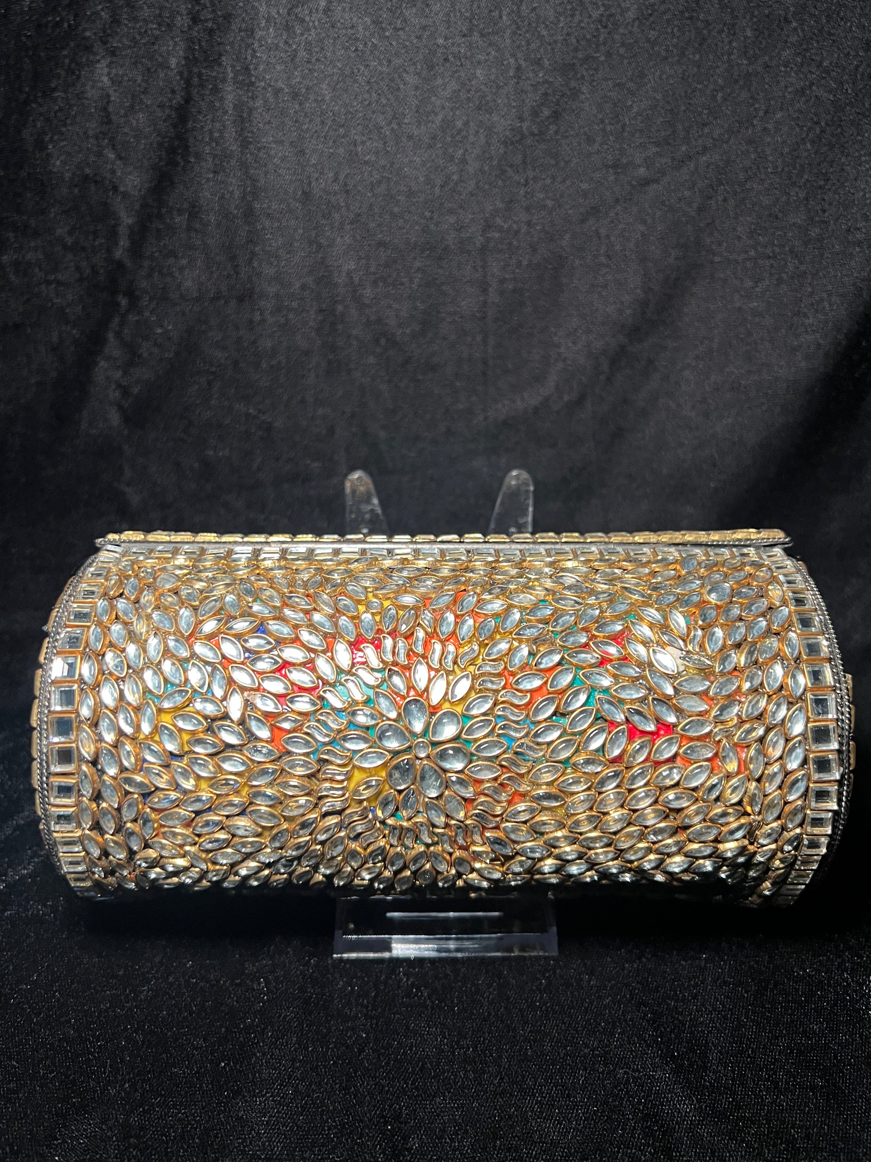 XL Cylinder Kundan Clutch | RKC-174