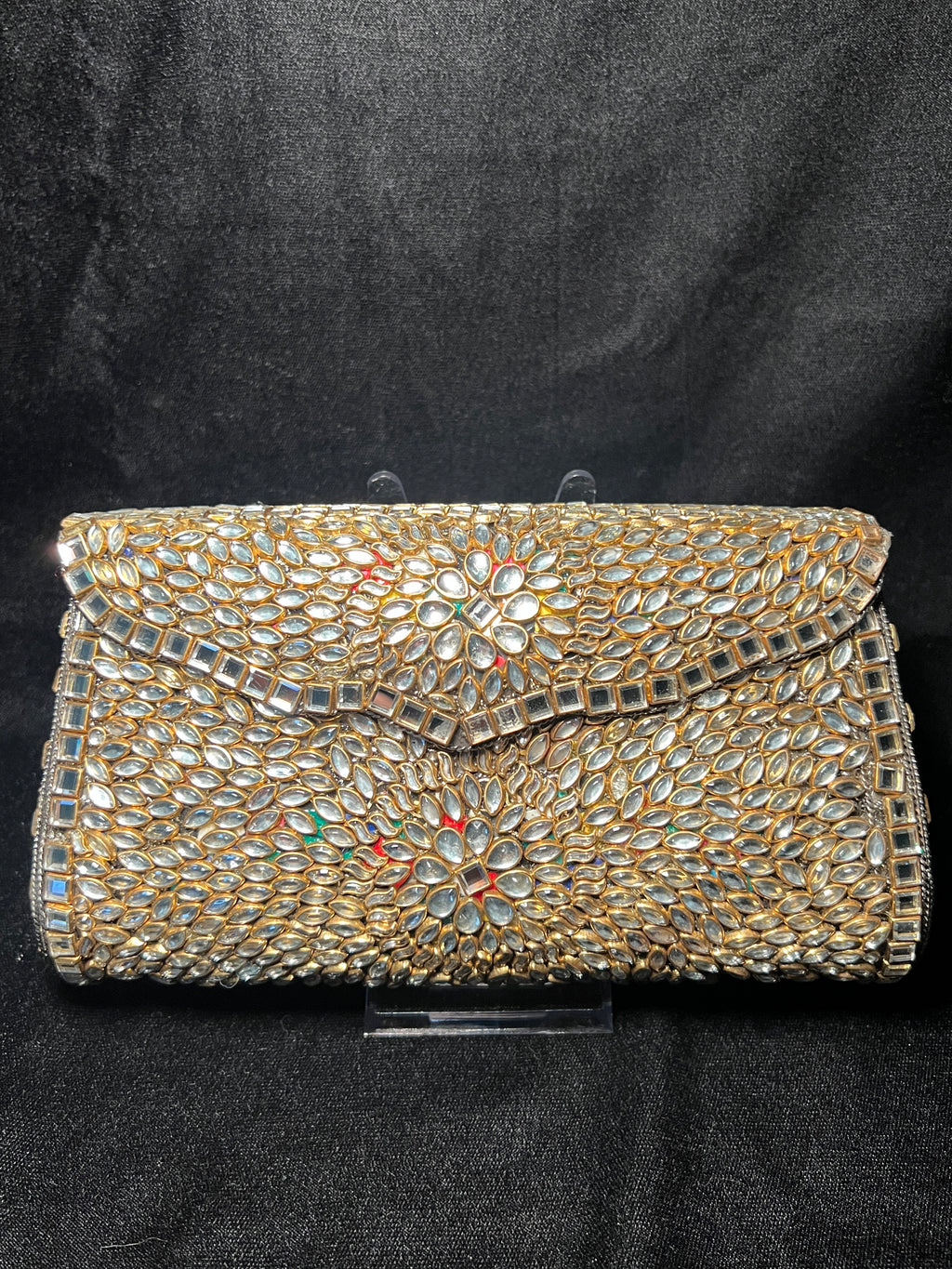 XL Trapezoid Kundan Clutch | RKC-185