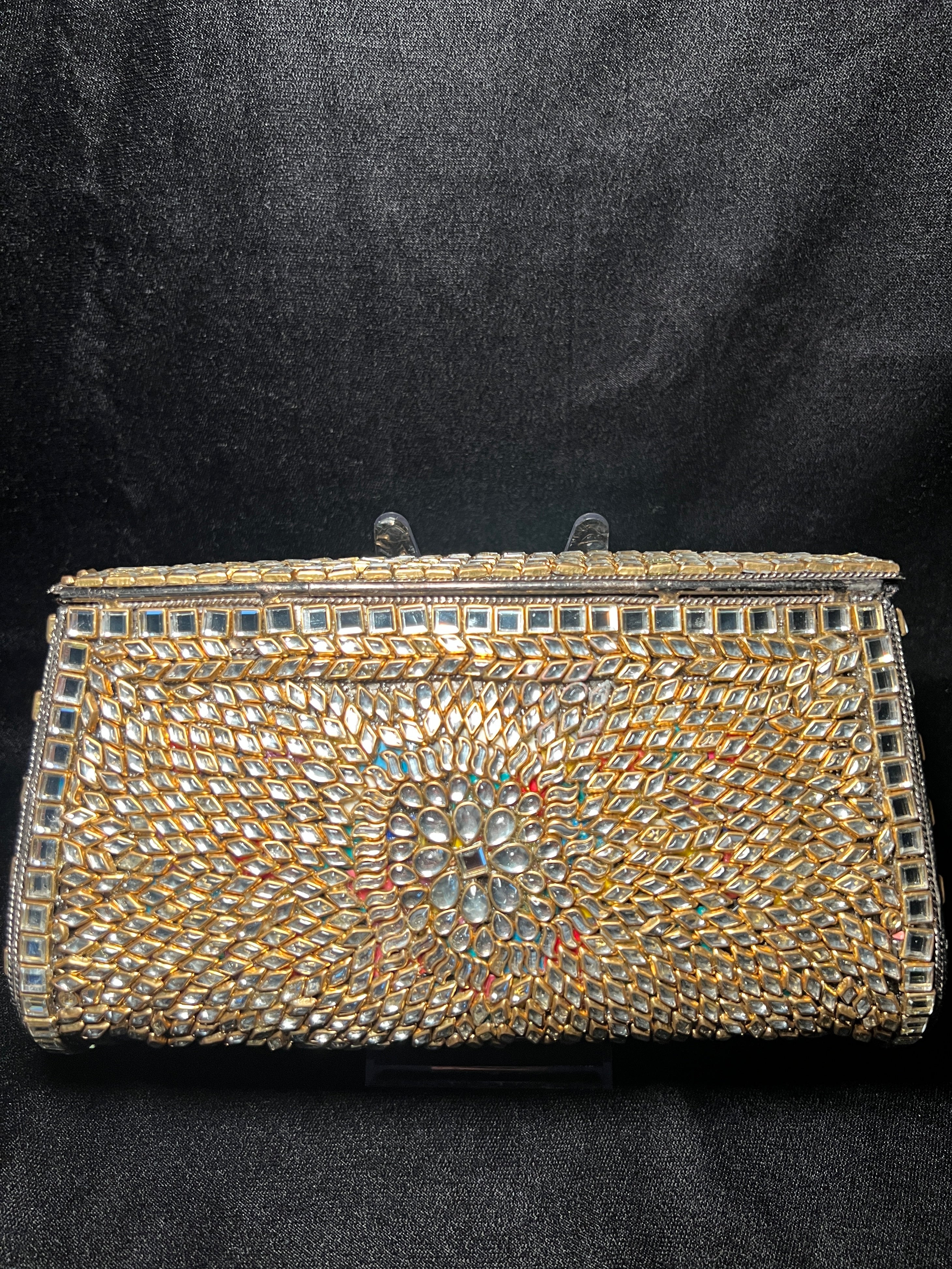 XL Trapezoid Kundan Clutch | RKC-185