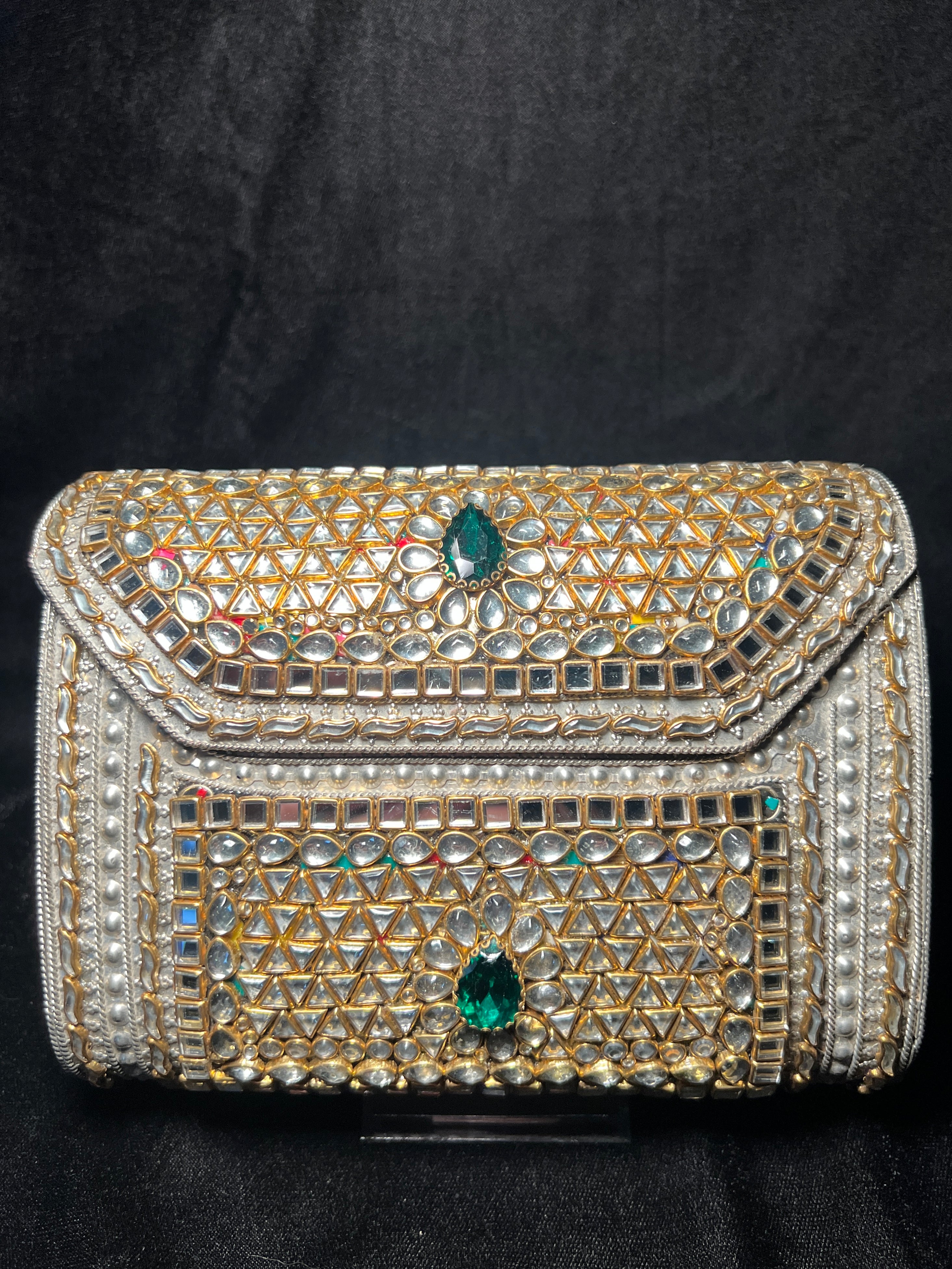 XL Rectangular Kundan Clutch | RKC-173