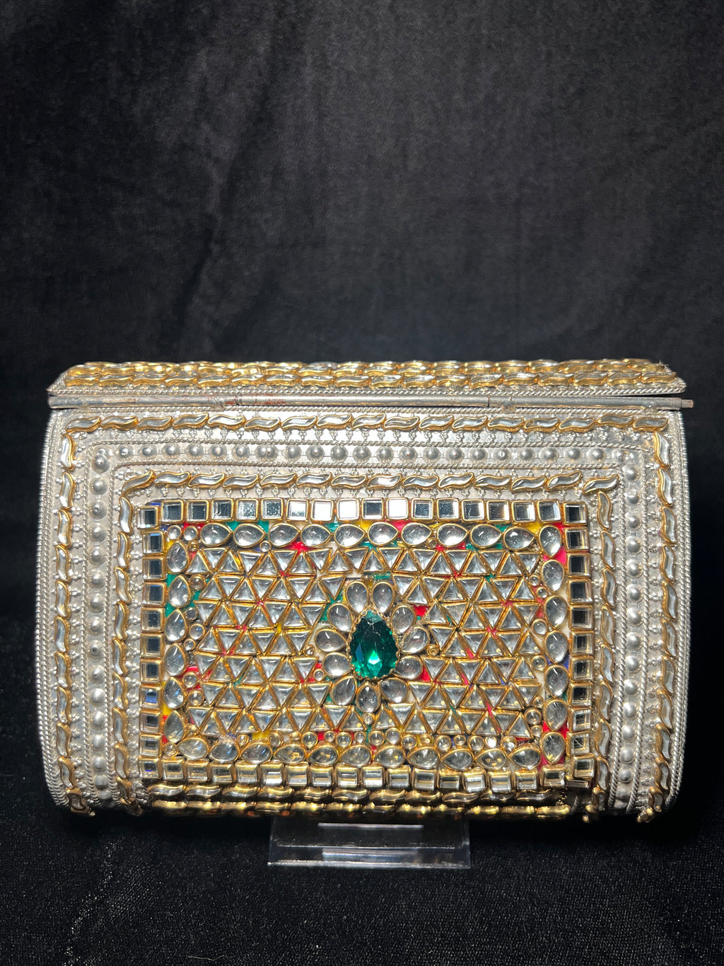 XL Rectangular Kundan Clutch | RKC-173